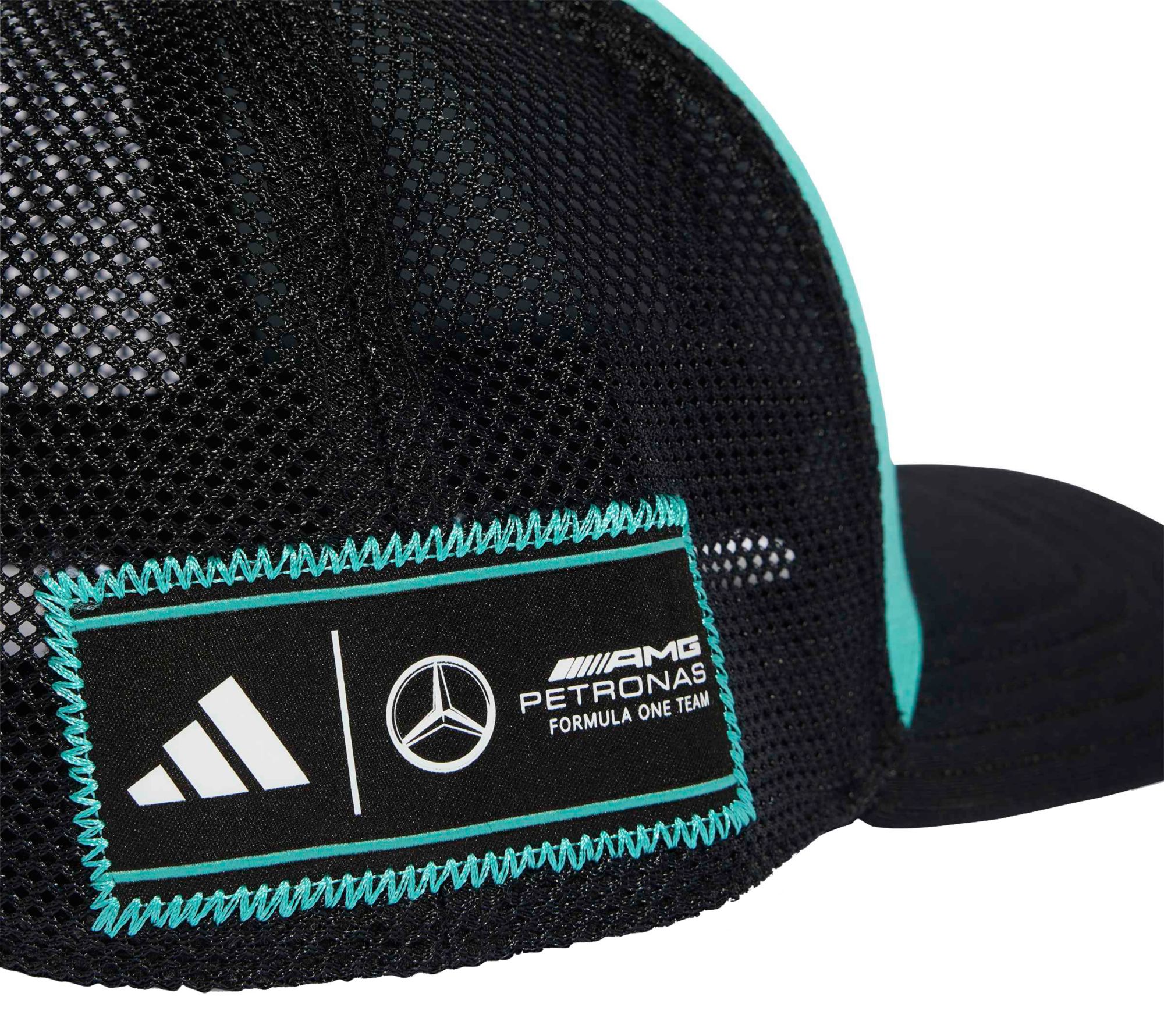 adidas Adult Mercedes F1 Teal Las Vegas Adjustable Trucker Hat product image