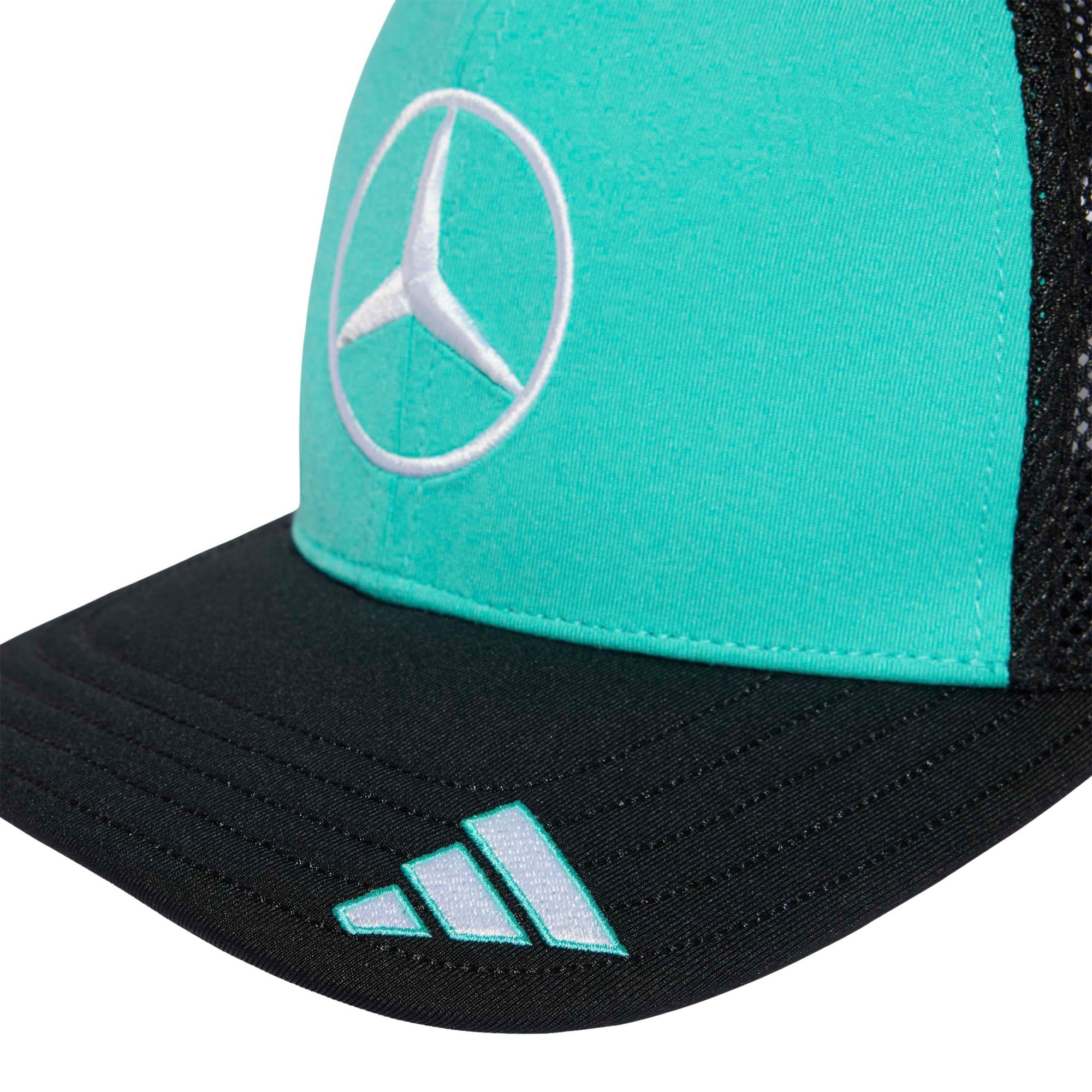 adidas Adult Mercedes F1 Teal Las Vegas Adjustable Trucker Hat product image