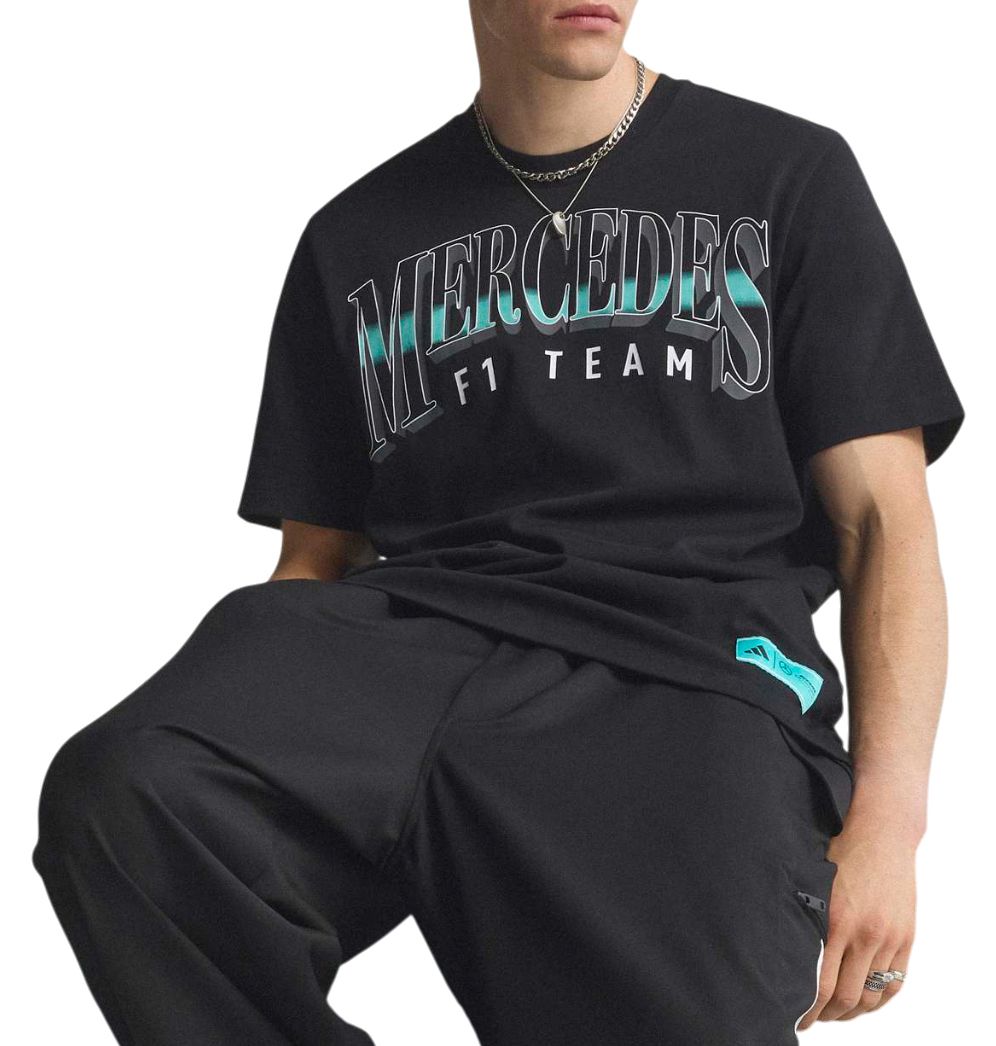 adidas Adult F1 Mercedes Las Vegas Pack Black Graphic T-Shirt product image