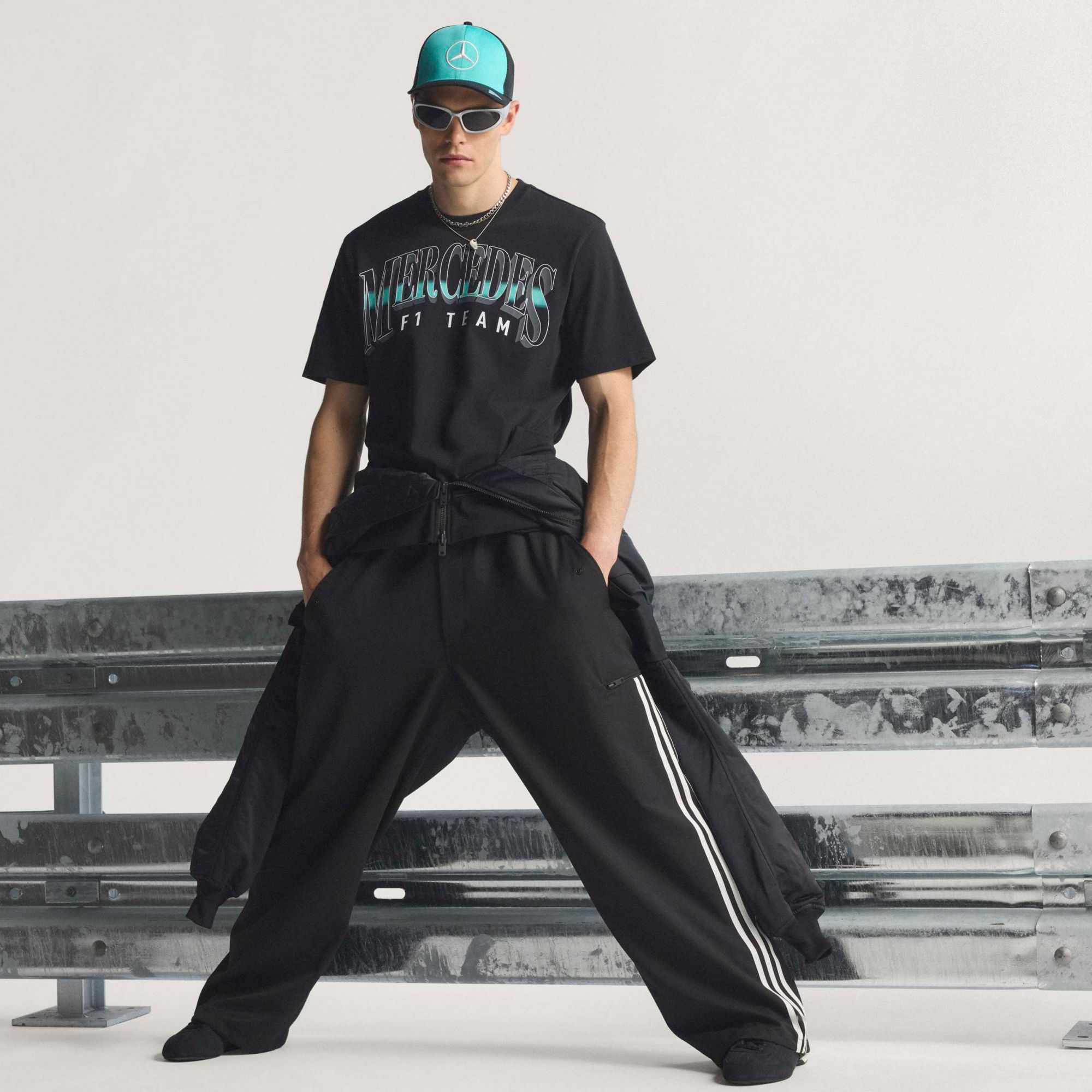 adidas Adult F1 Mercedes Las Vegas Pack Black Graphic T-Shirt product image