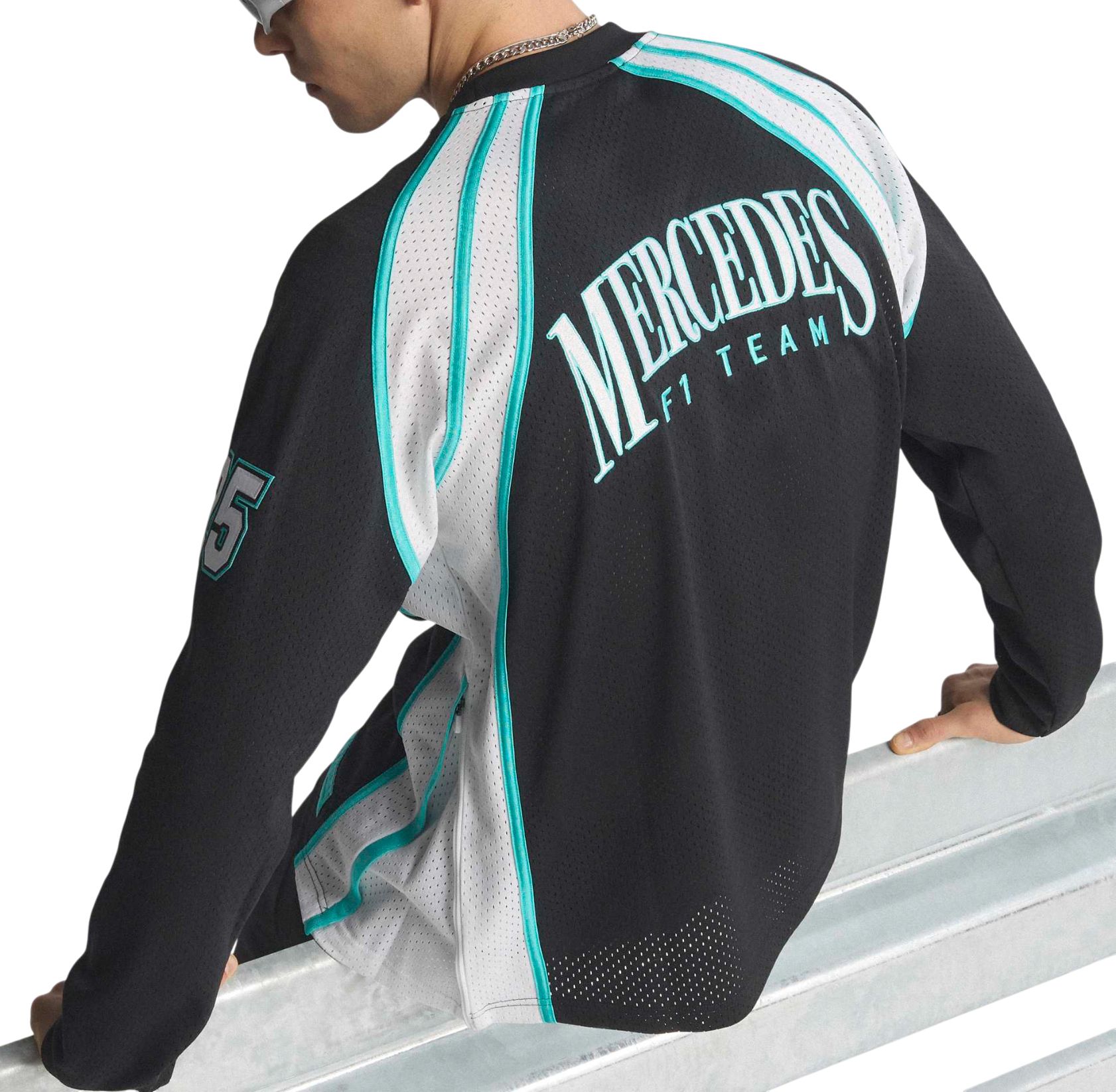 adidas Adult F1 Mercedes Las Vegas Pack Black Long Sleeve T-Shirt product image