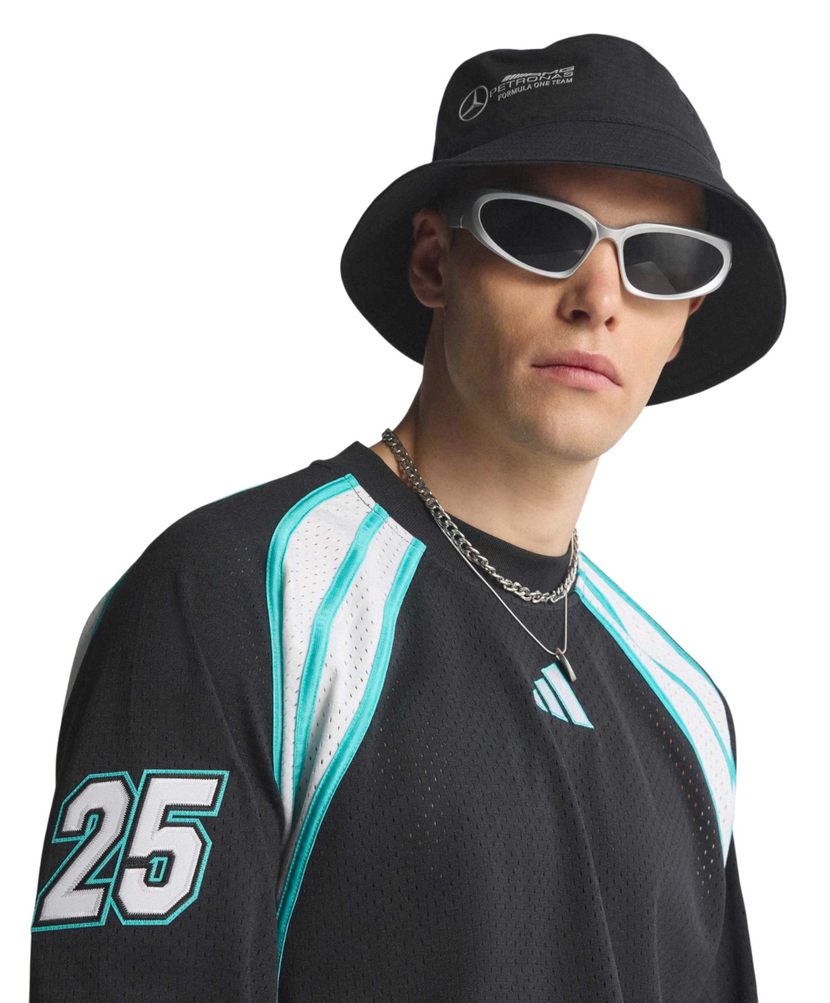 adidas Adult F1 Mercedes Las Vegas Pack Black Long Sleeve T-Shirt product image