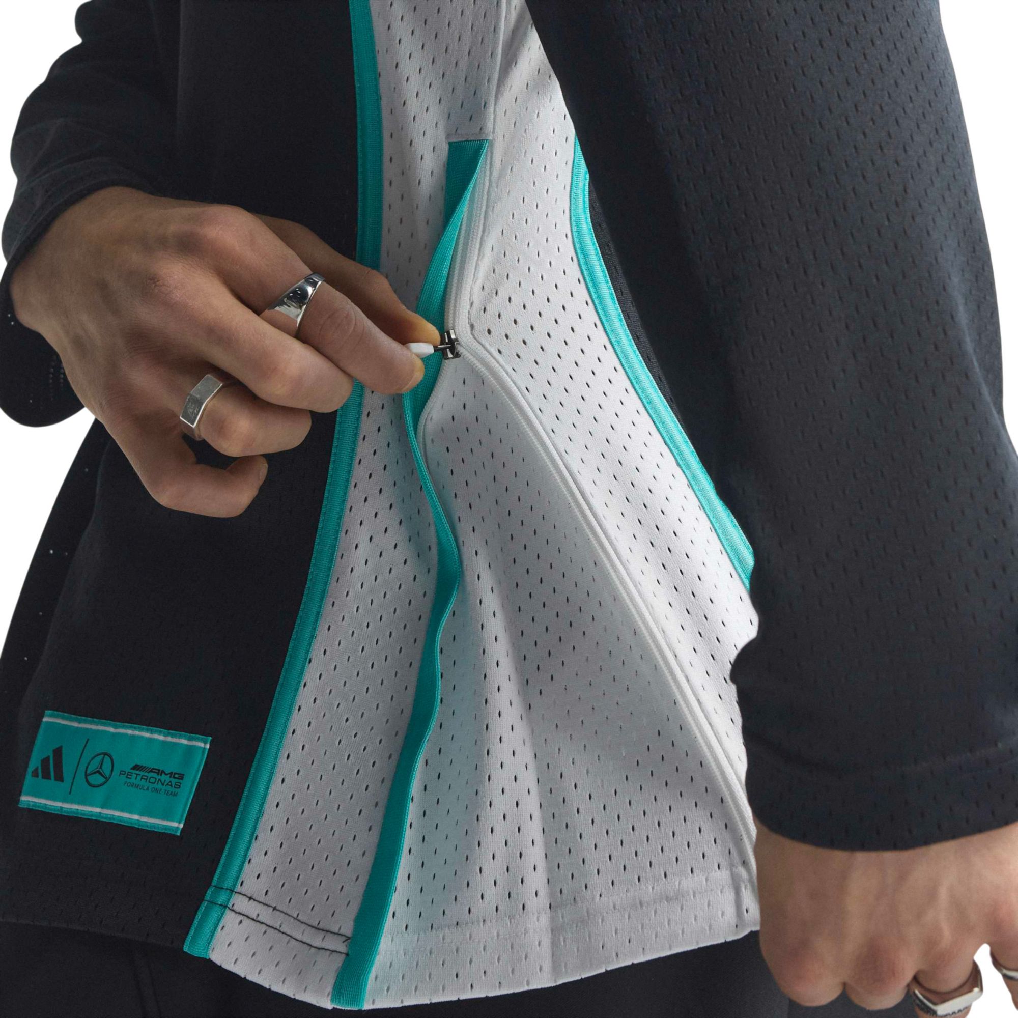 adidas Adult F1 Mercedes Las Vegas Pack Black Long Sleeve T-Shirt product image