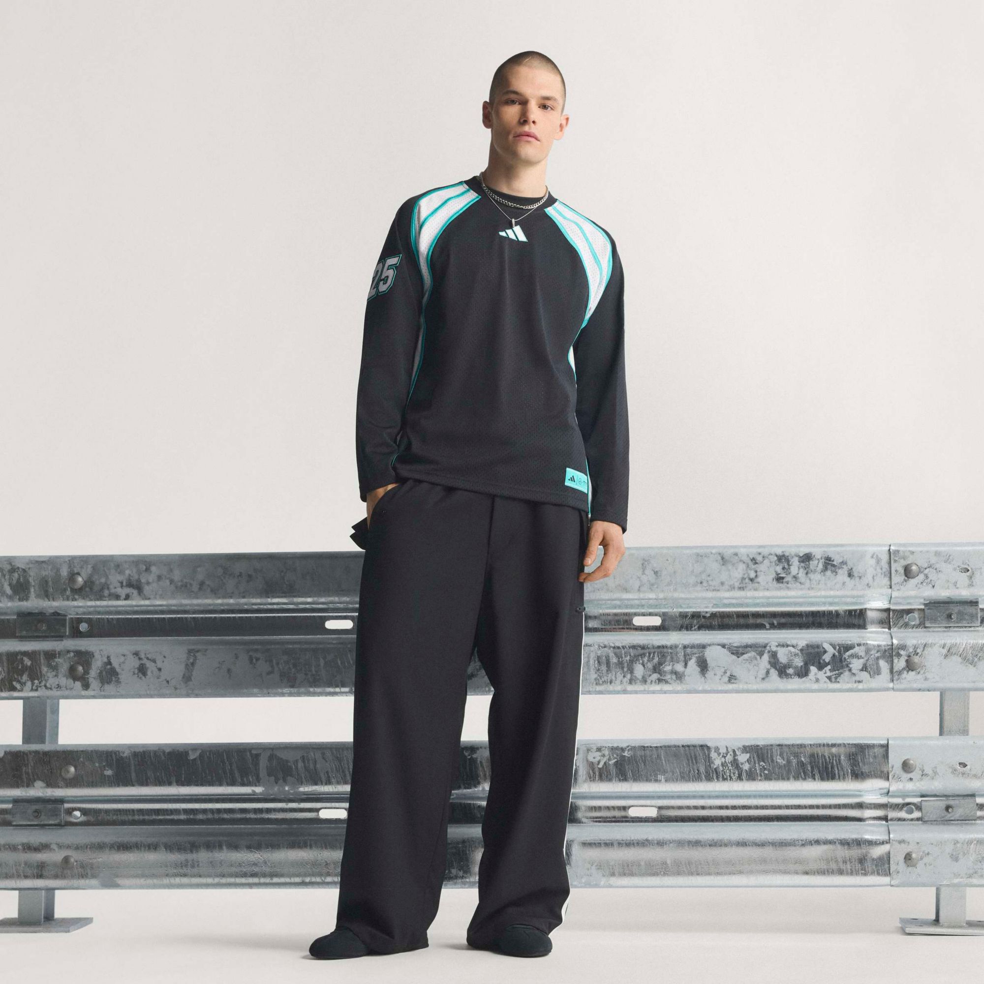 adidas Adult F1 Mercedes Las Vegas Pack Black Long Sleeve T-Shirt product image