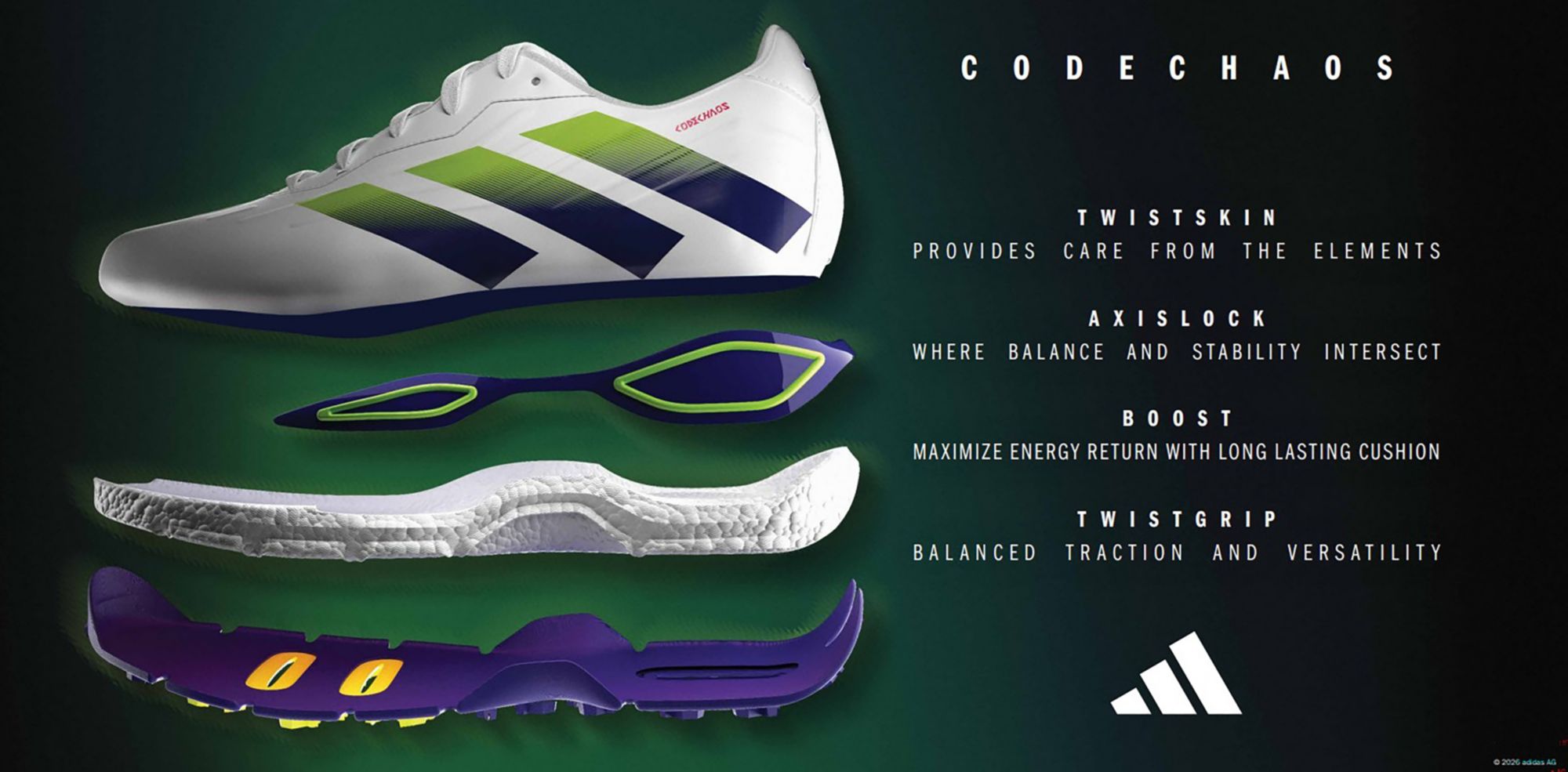 adidas Men's CodeChaos Spikeless Golf Shoe product image