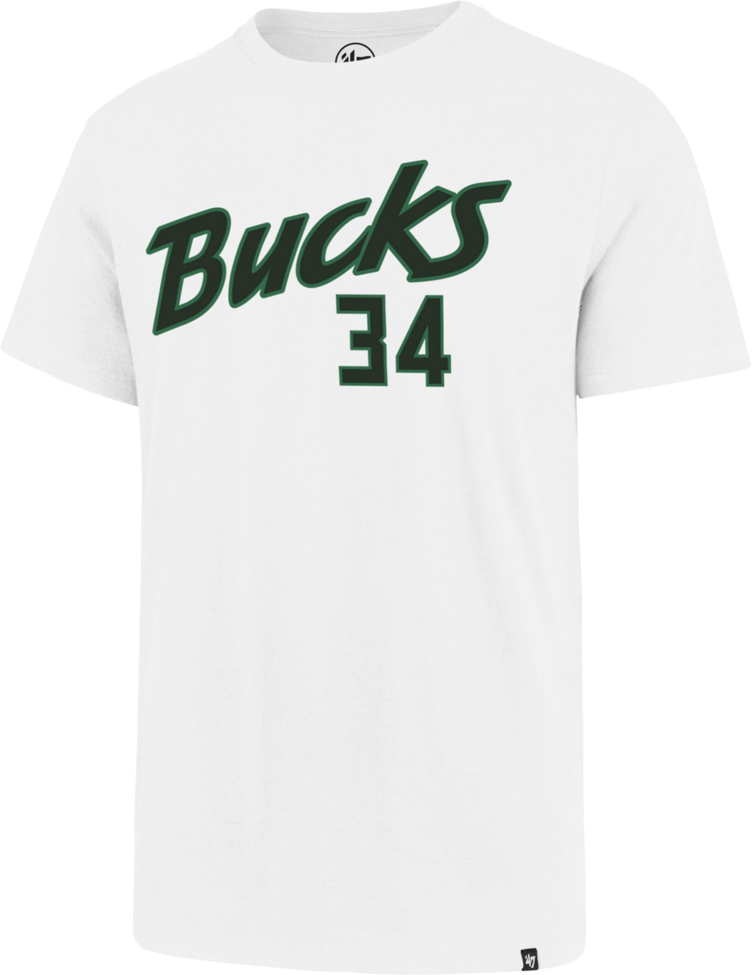 ‘47 Men's Milwaukee Bucks Giannis Antetokounmpo #34 White Super Rival T-Shirt product image