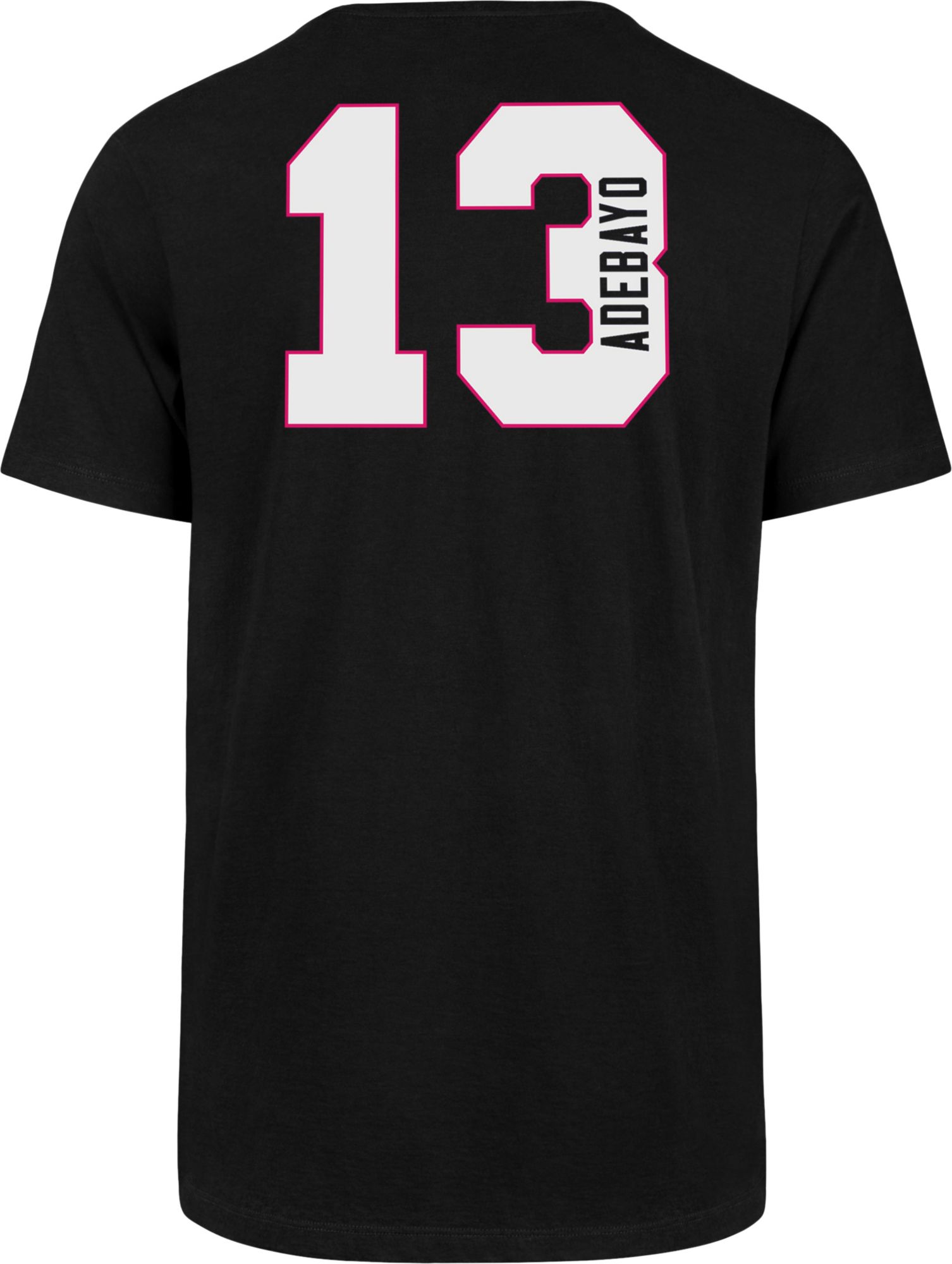 ‘47 Men's Miami Heat Bam Adebayo #13 Black T-Shirt