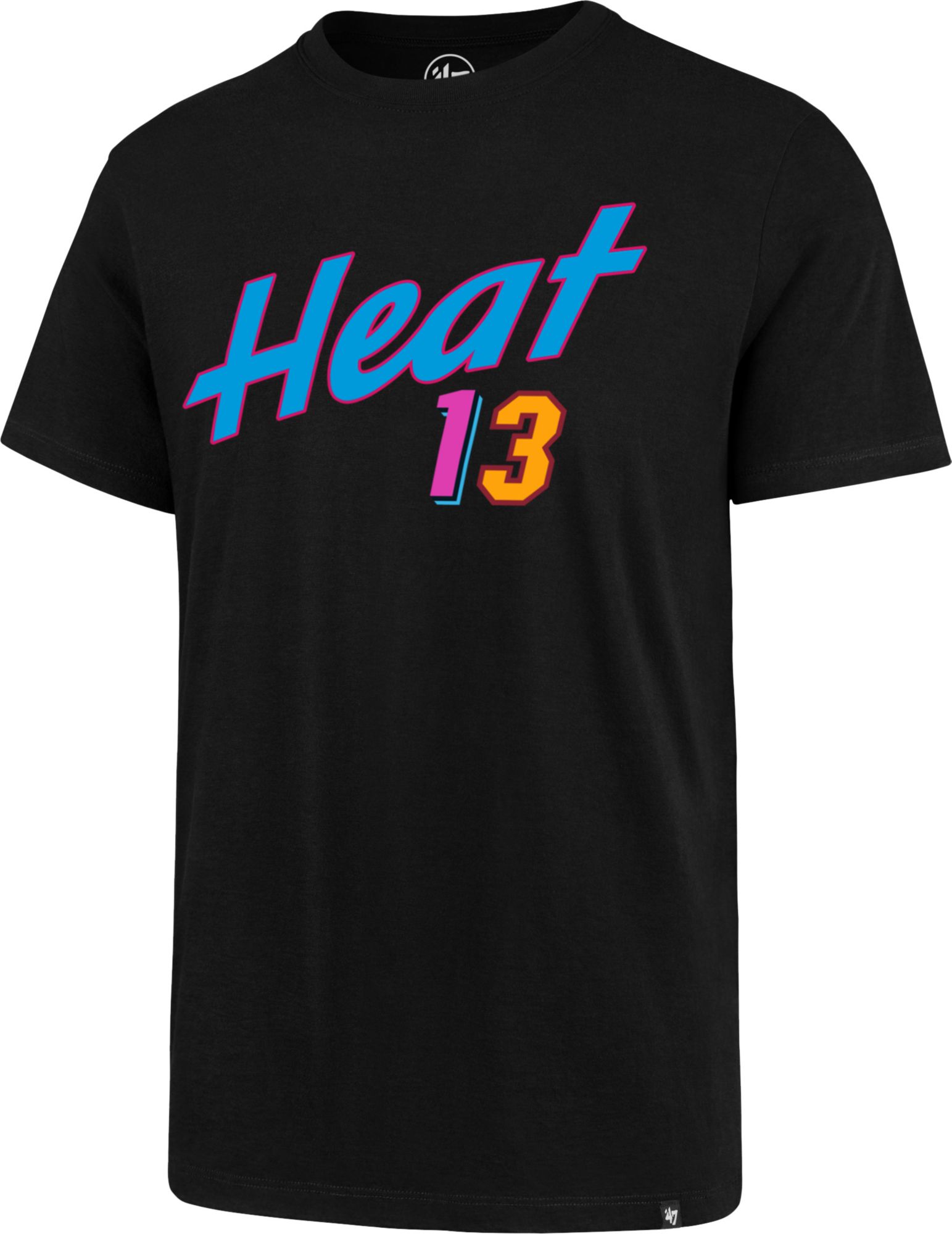 ‘47 Men's Miami Heat Bam Adebayo #13 Black T-Shirt