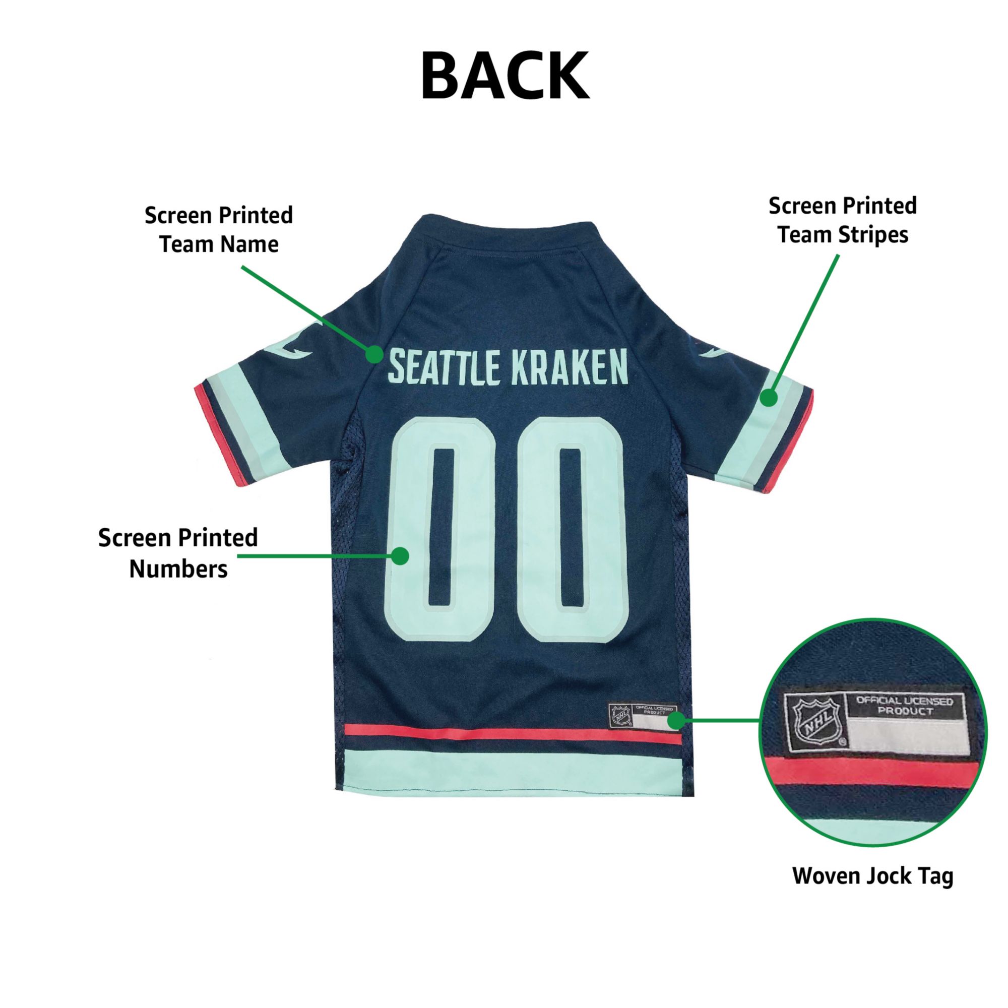Pets First NHL Seattle Kraken Pet Jersey product image