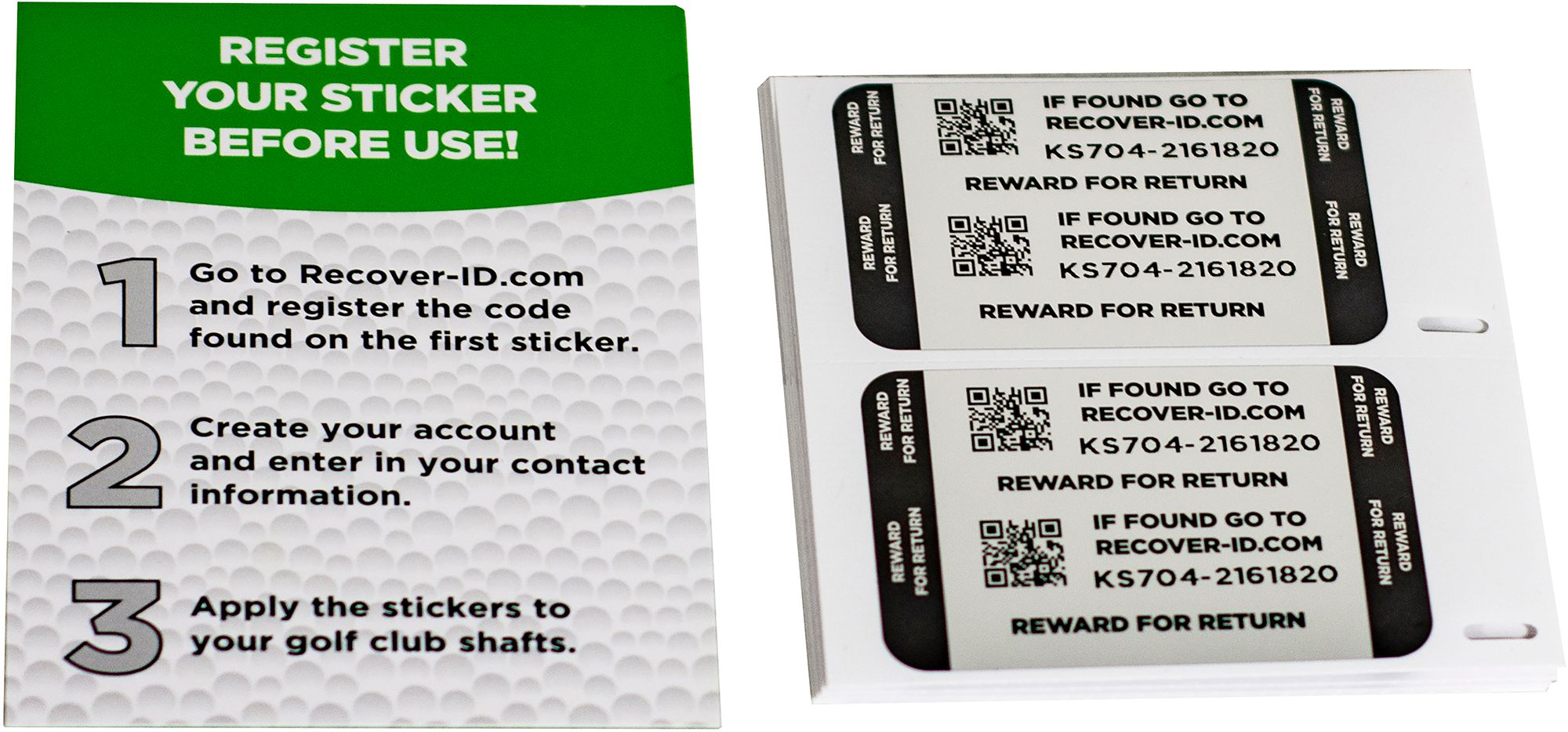 Key Smart Golf Club Recovery Stickers product image