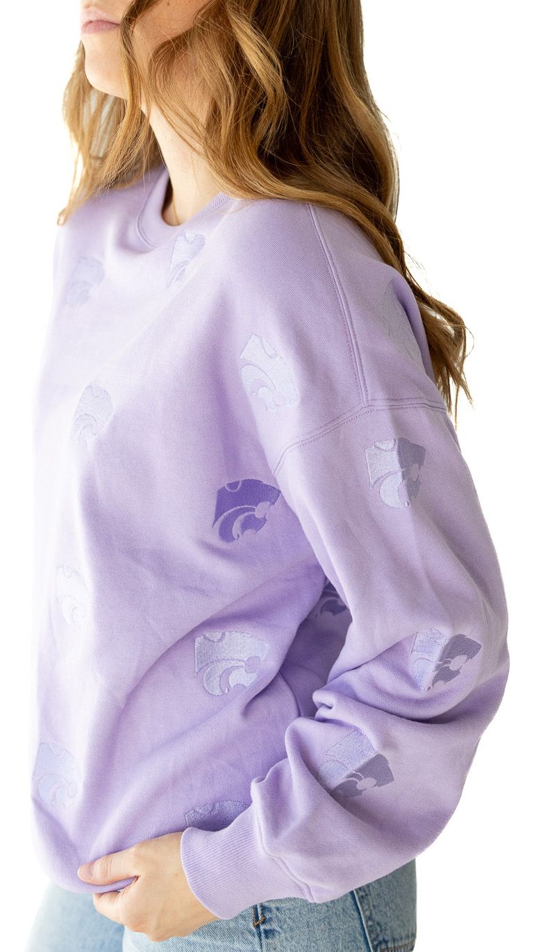 Gameday Social Women's Kansas State Wildcats Lavendar Lantern Crew Pullover Sweatshirt product image