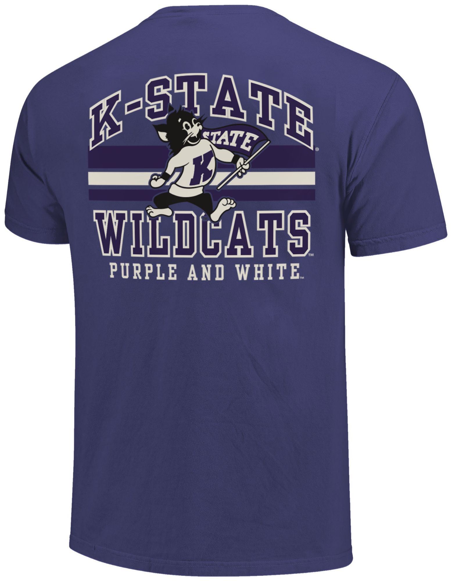 Image One Men's Kansas State Wildcats Grape Mascot Arched Short Sleeve T-Shirt product image