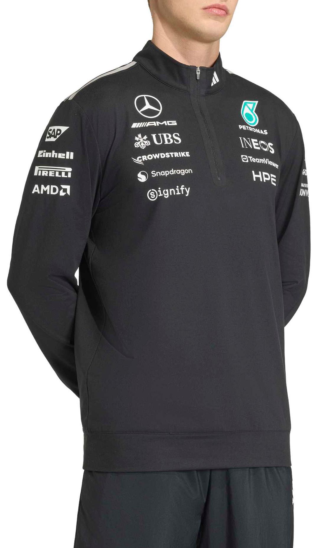 adidas Adult Mercedes AMG Petronas Formula 1 Team Engineers Black Quarter-Zip product image