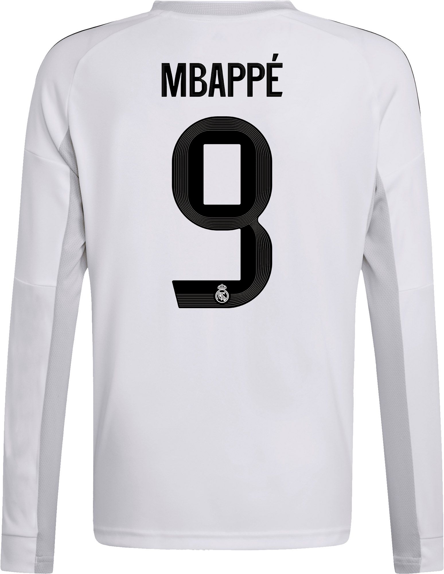 adidas Youth Real Madrid Kylian Mbappé #9 2025 Home Long Sleeve Replica Jersey product image
