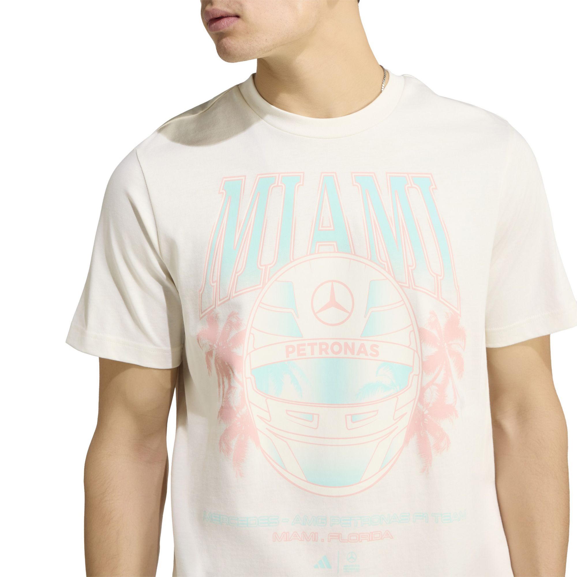 adidas Men's F1 Mercedes Off White T-Shirt product image