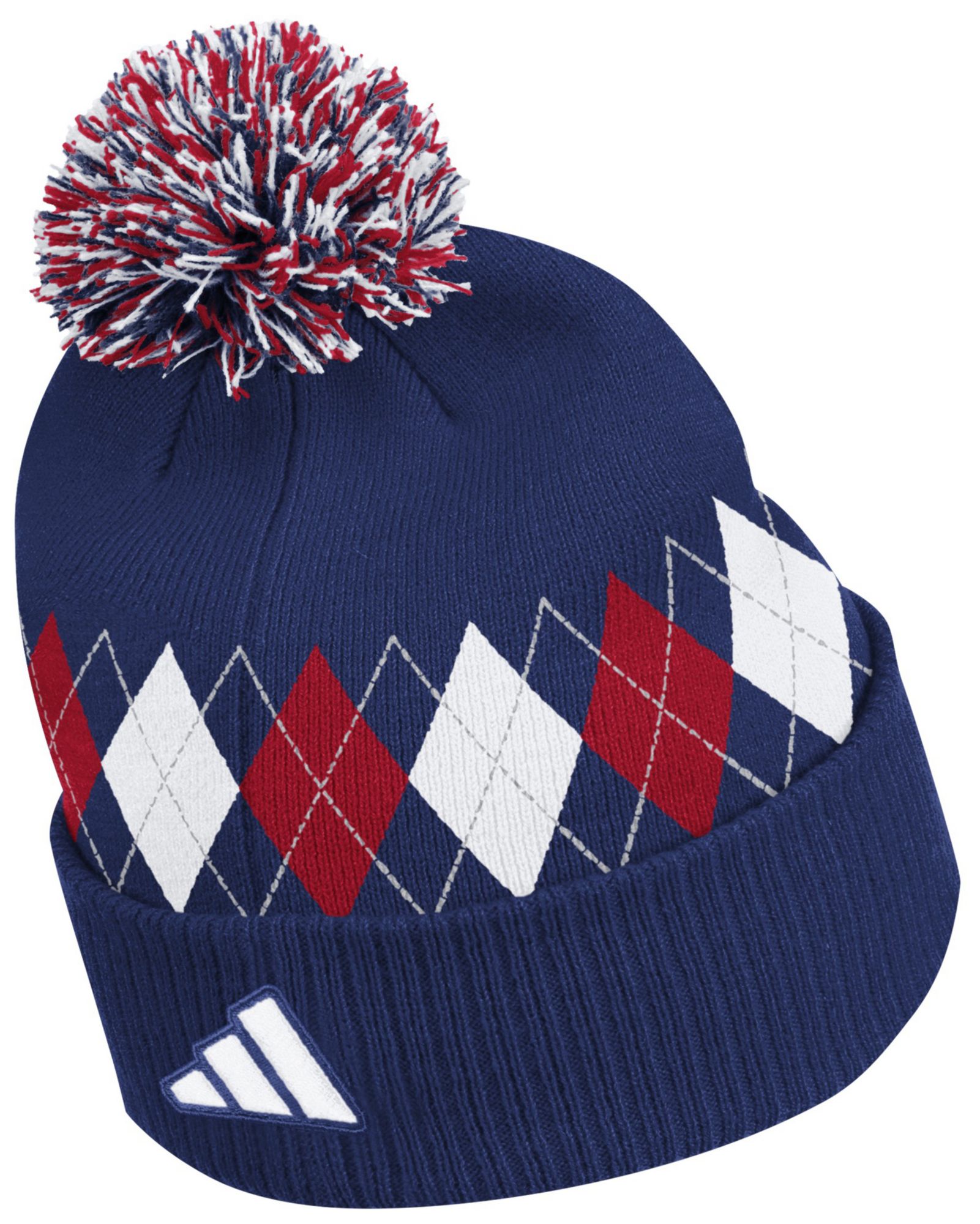 adidas Adult St. John's Red Storm Navy Argyle Sideline Knit Beanie product image