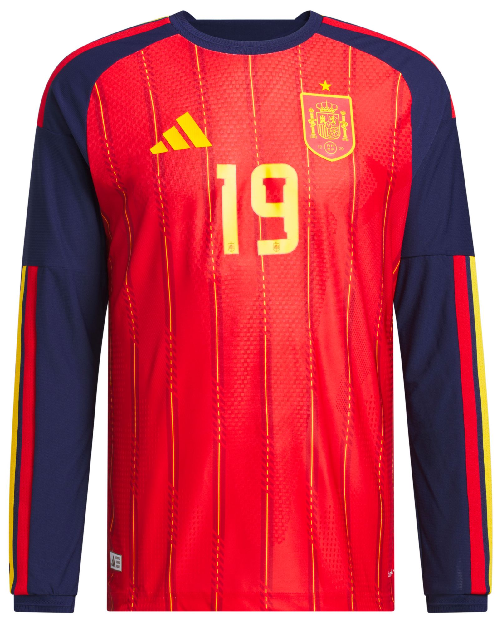 adidas Adult Spain Lamine Yamal #19 Home Authentic Long Sleeve Jersey product image