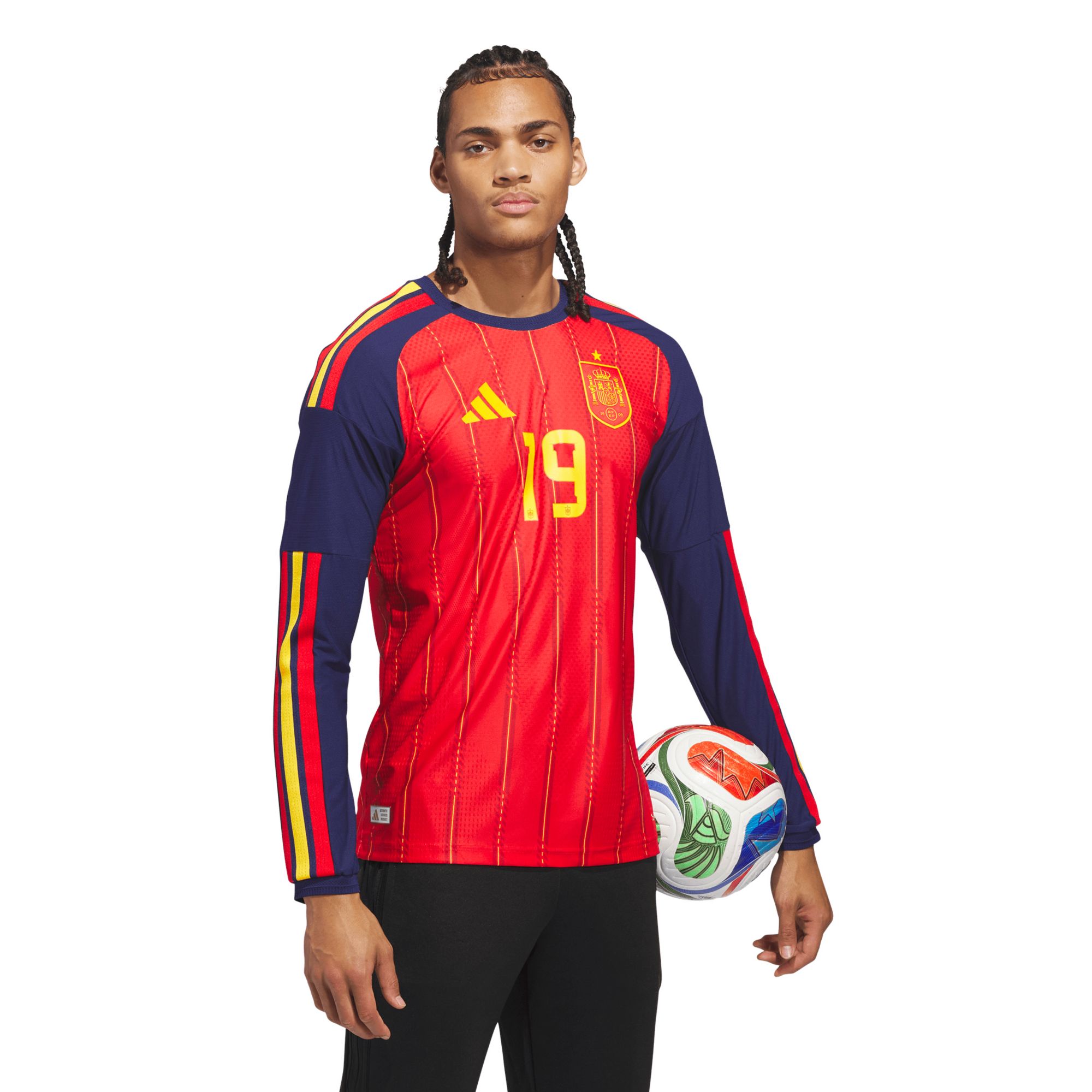 adidas Adult Spain Lamine Yamal #19 Home Authentic Long Sleeve Jersey product image
