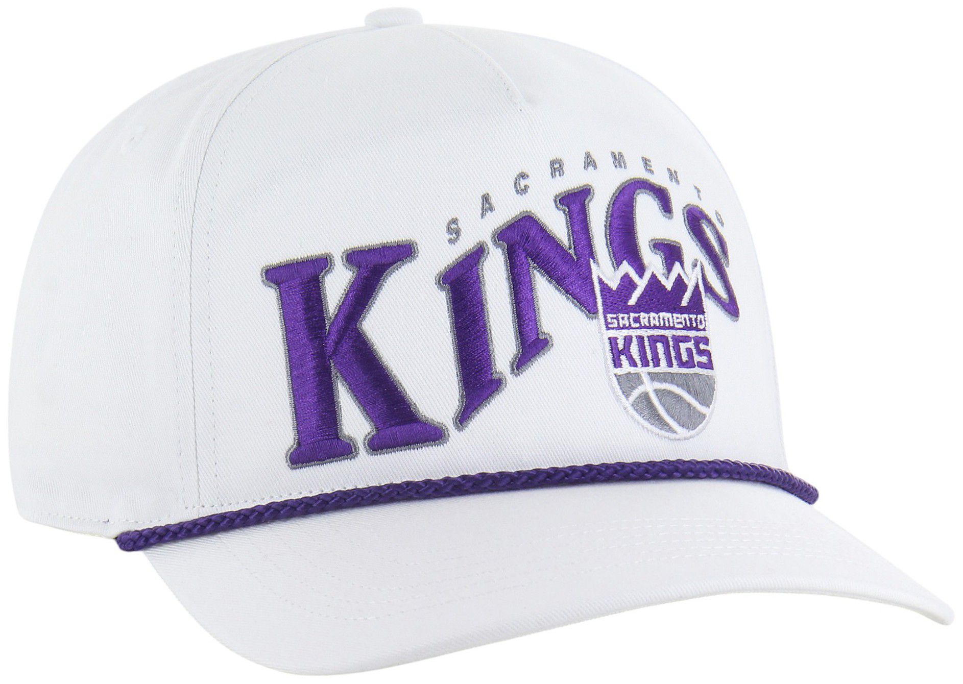 '47 Adult Sacramento Kings White Graphic Wave Hitch Adjustable Hat product image