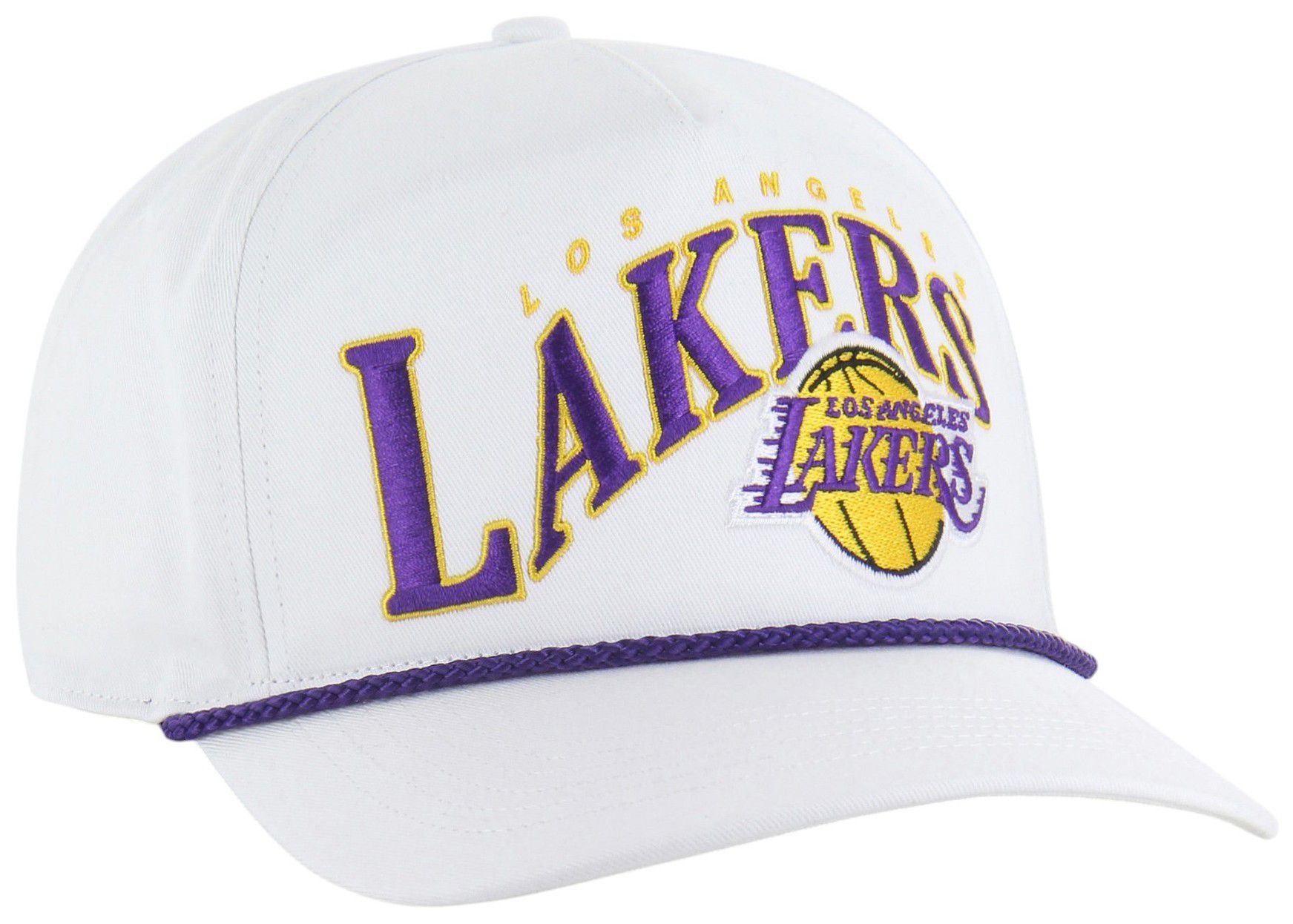 '47 Adult Los Angeles Lakers White Graphic Wave Hitch Adjustable Hat product image