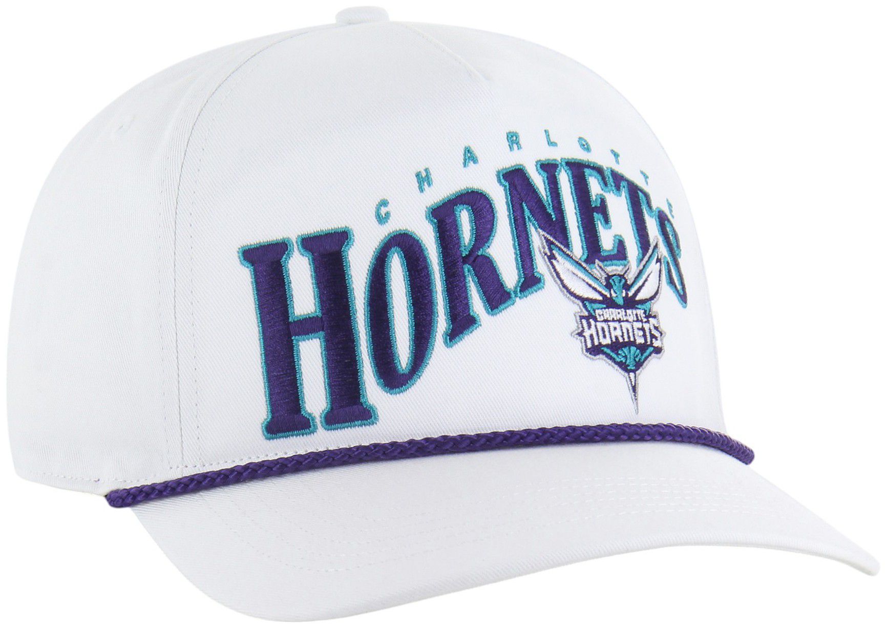 '47 Adult Charlotte Hornets White Graphic Wave Hitch Adjustable Hat product image