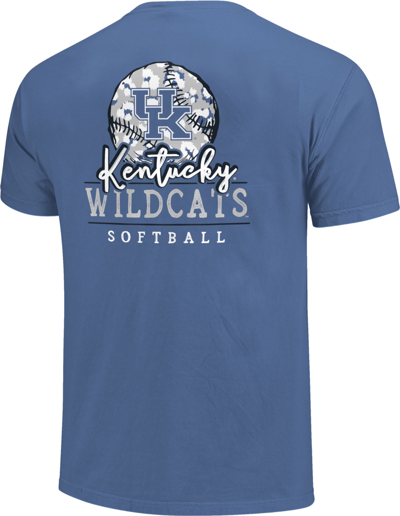 Image One Women's Kentucky Wildcats Blue Pattern Script Softball T-Shirt product image