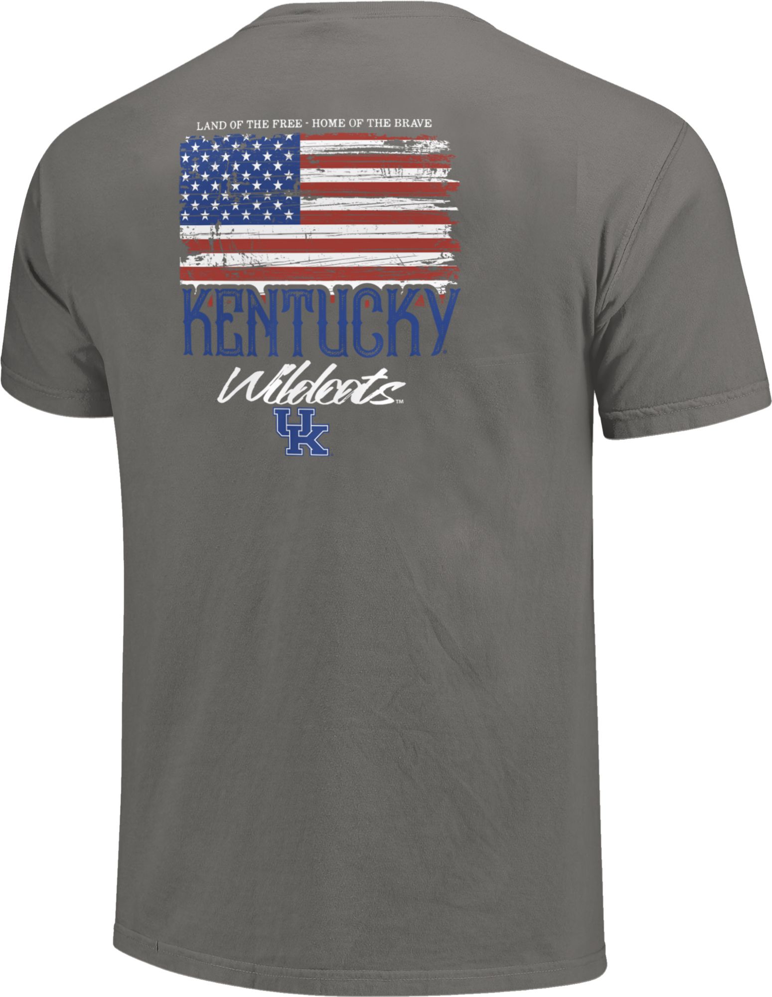 Image One Men's Kentucky Wildcats Grey Worn Flag T-Shirt product image