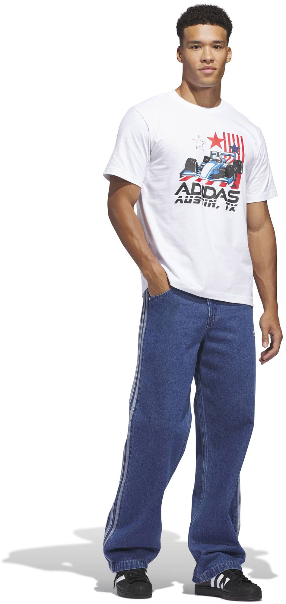 adidas Men's Formula 1 Mercedes White Austin Americana T-Shirt product image