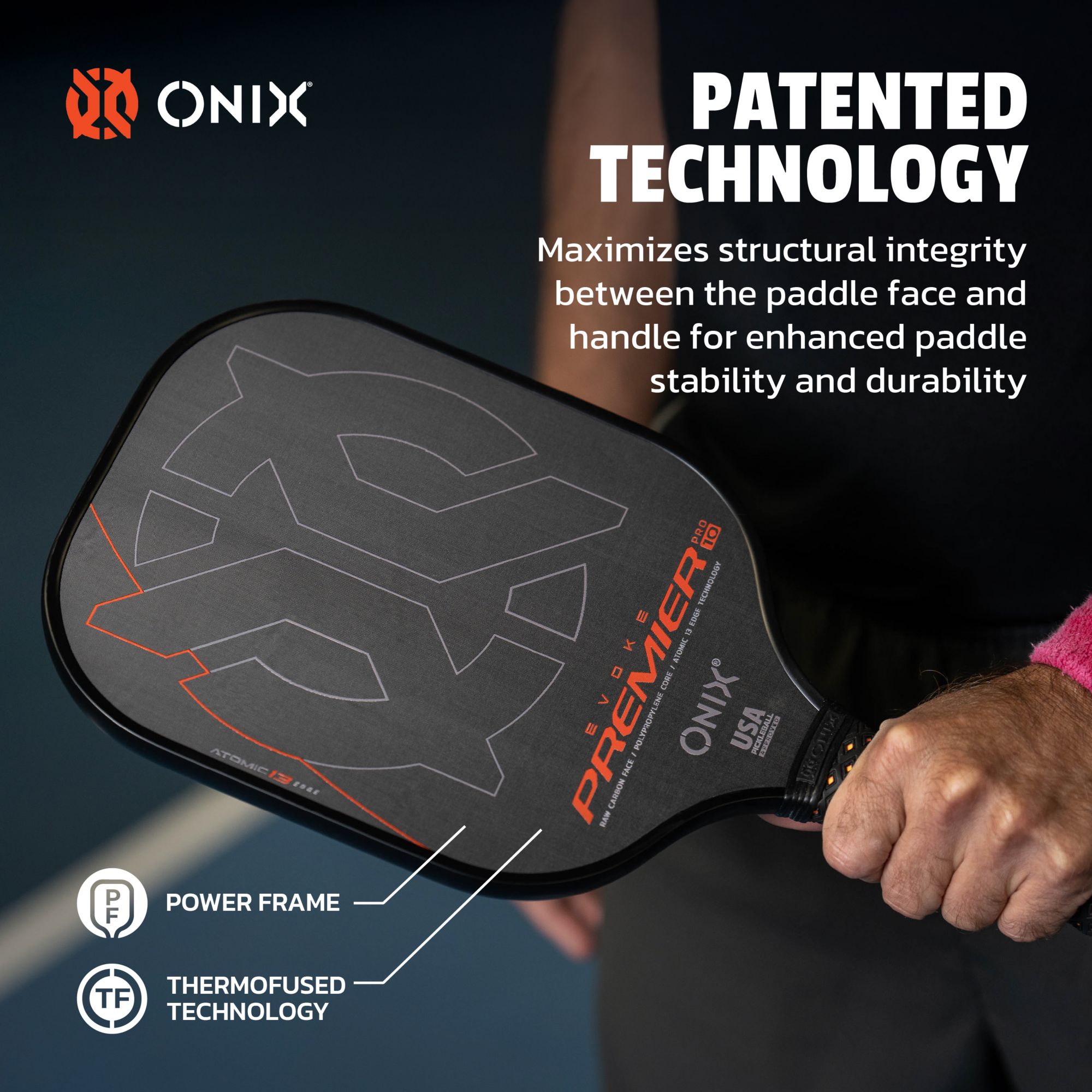 Onix Sports Evoke Premier Raw Carbon 16 mm Pickleball Paddle product image