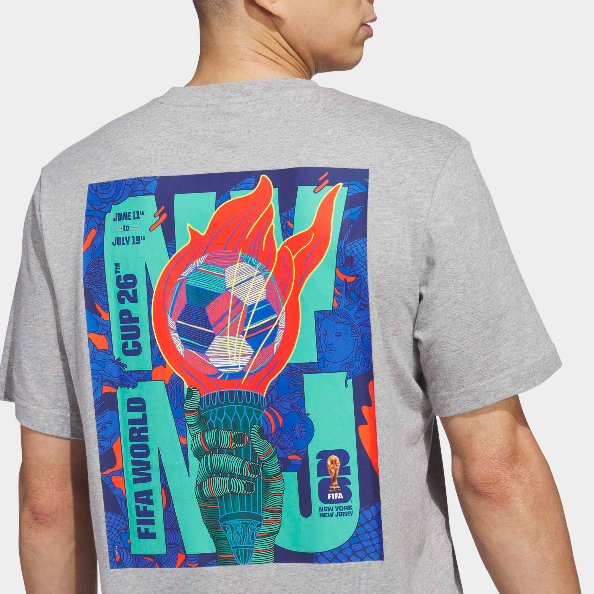 adidas Adult 2026 World Cup Host City New York City Poster T-Shirt product image
