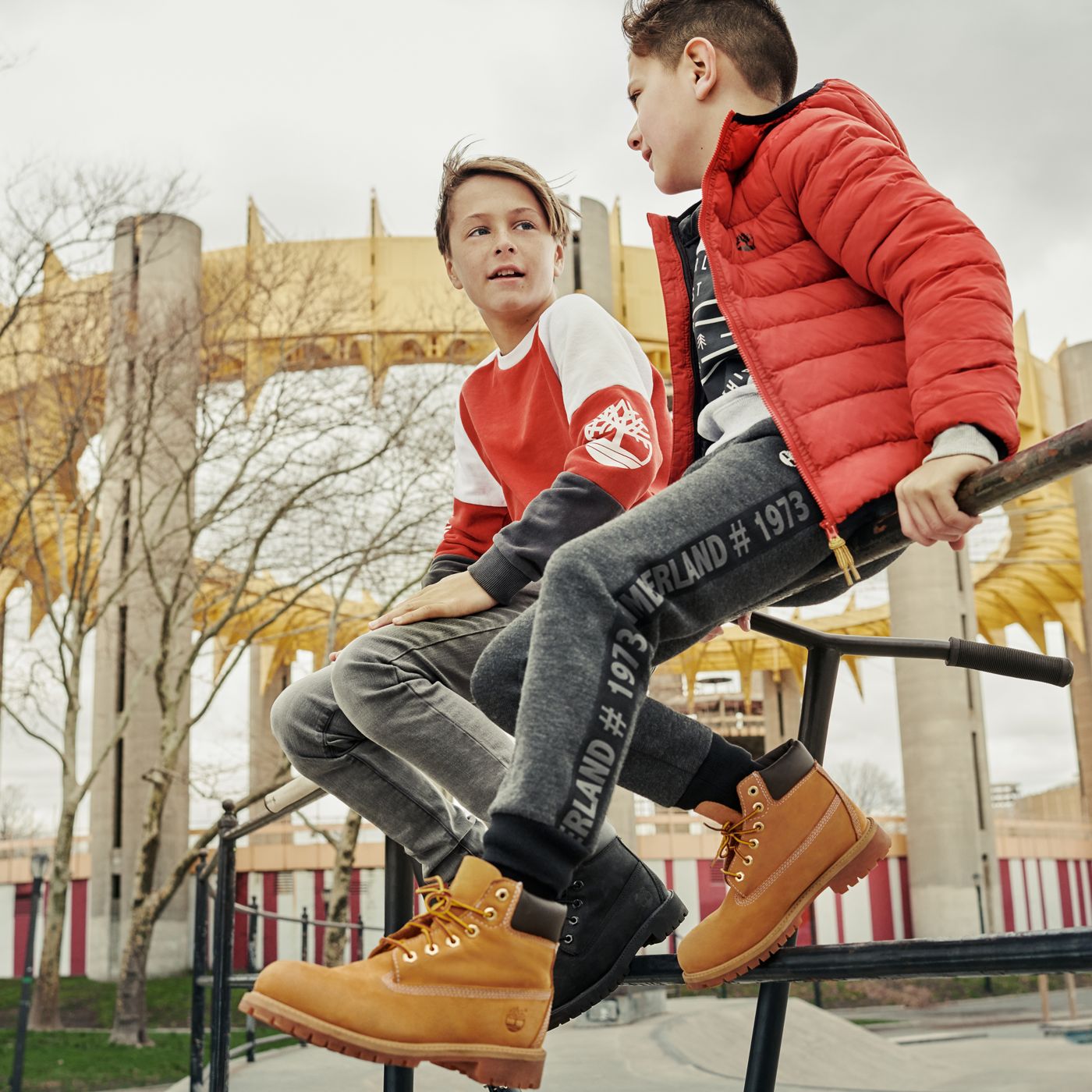 Boys red timberlands online