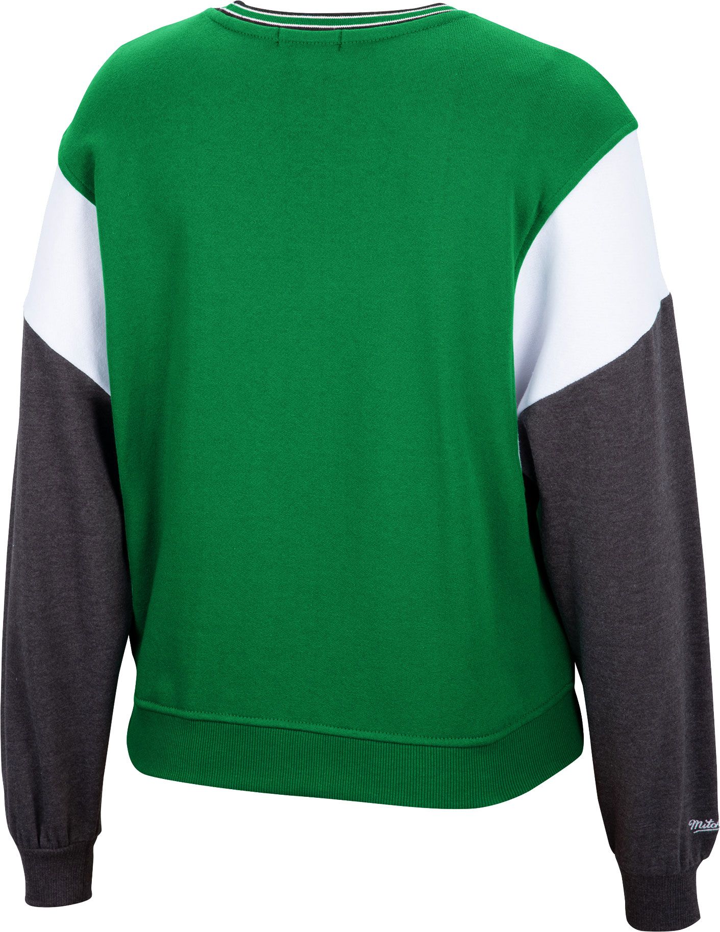Mitchell & Ness Women's Boston Celtics Green Hardwood Classics Colorblock Crew Pullover Sweatshirt product image