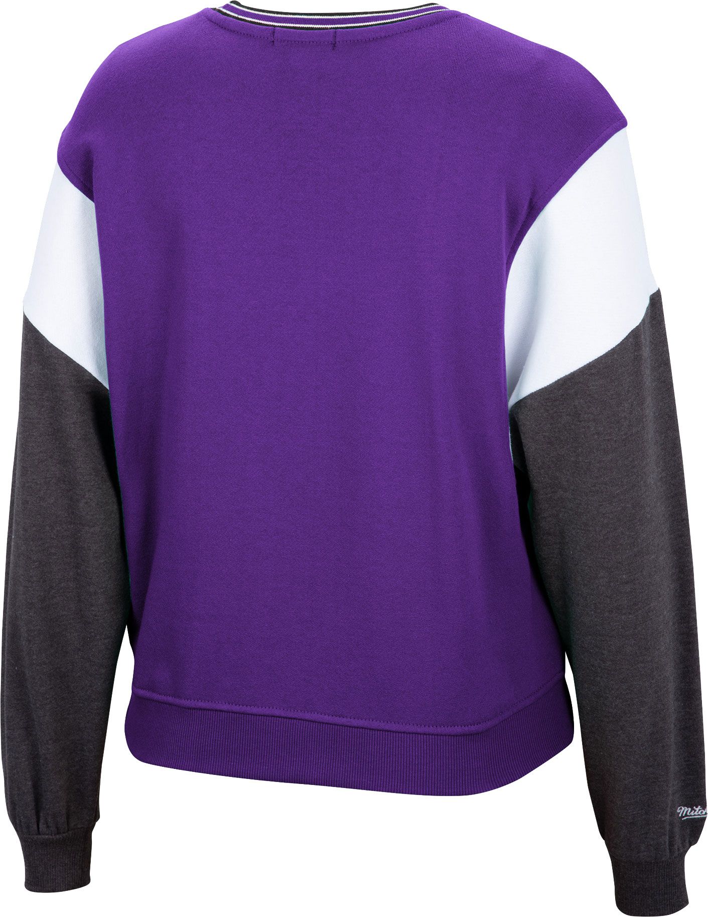 Mitchell & Ness Women's Los Angeles Lakers Purple Hardwood Classics Colorblock Crew Pullover Sweatshirt product image