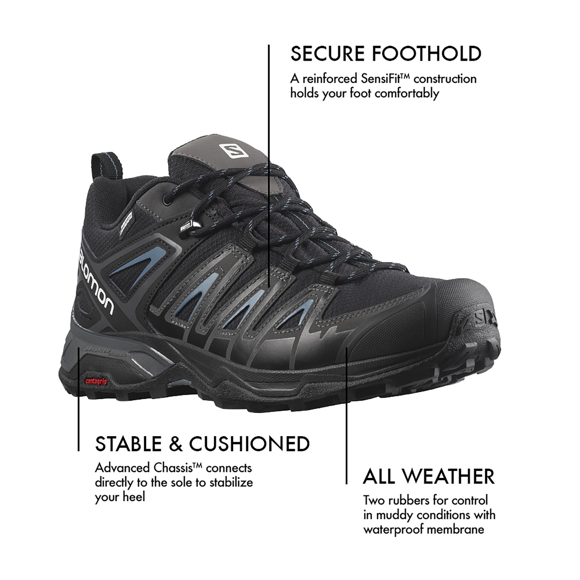 Salomon Men's X Ultra Pioneer Waterproof Hiking Shoes product image