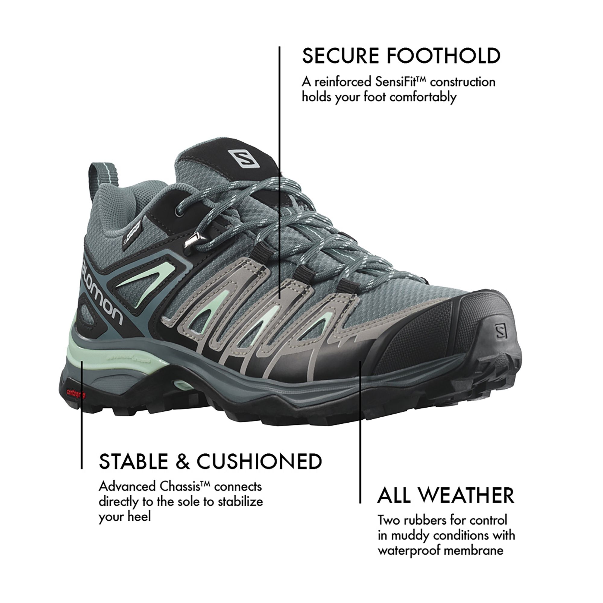 Salomon Women's X Ultra Pioneer Waterproof Hiking Shoes product image