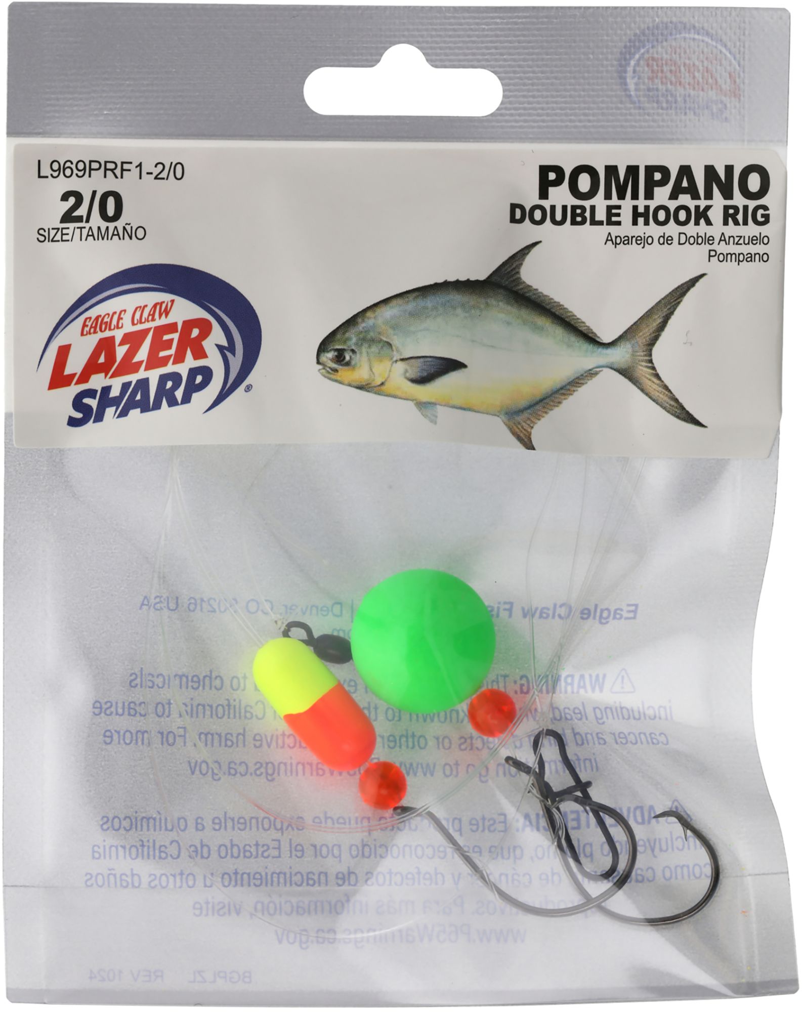 Lazer Sharp Pompano Double Hook Rig, Round Float product image