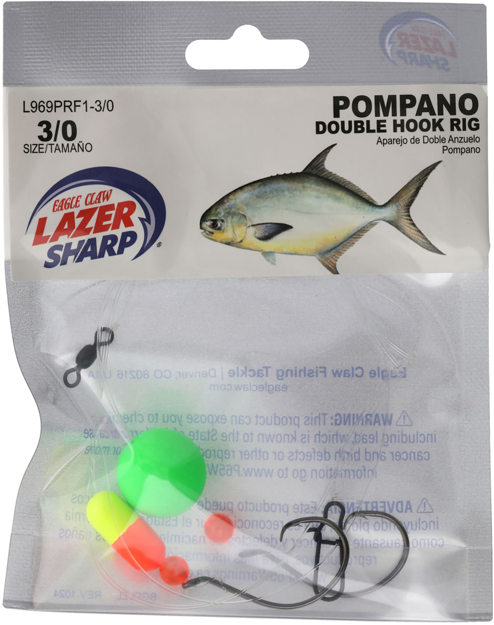 Lazer Sharp Pompano Double Hook Rig, Round Float product image