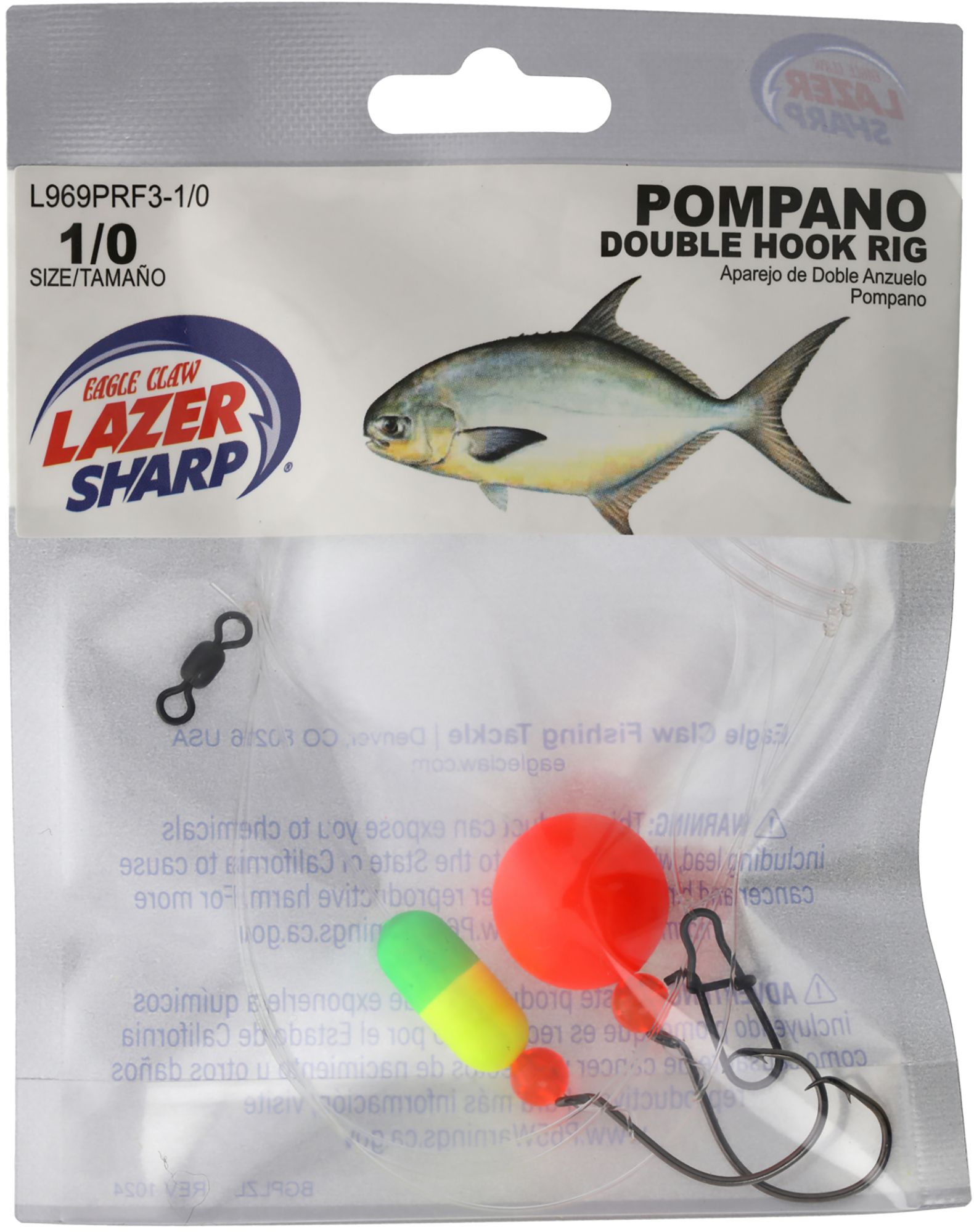 Lazer Sharp Pompano Double Hook Rig, Round Float product image