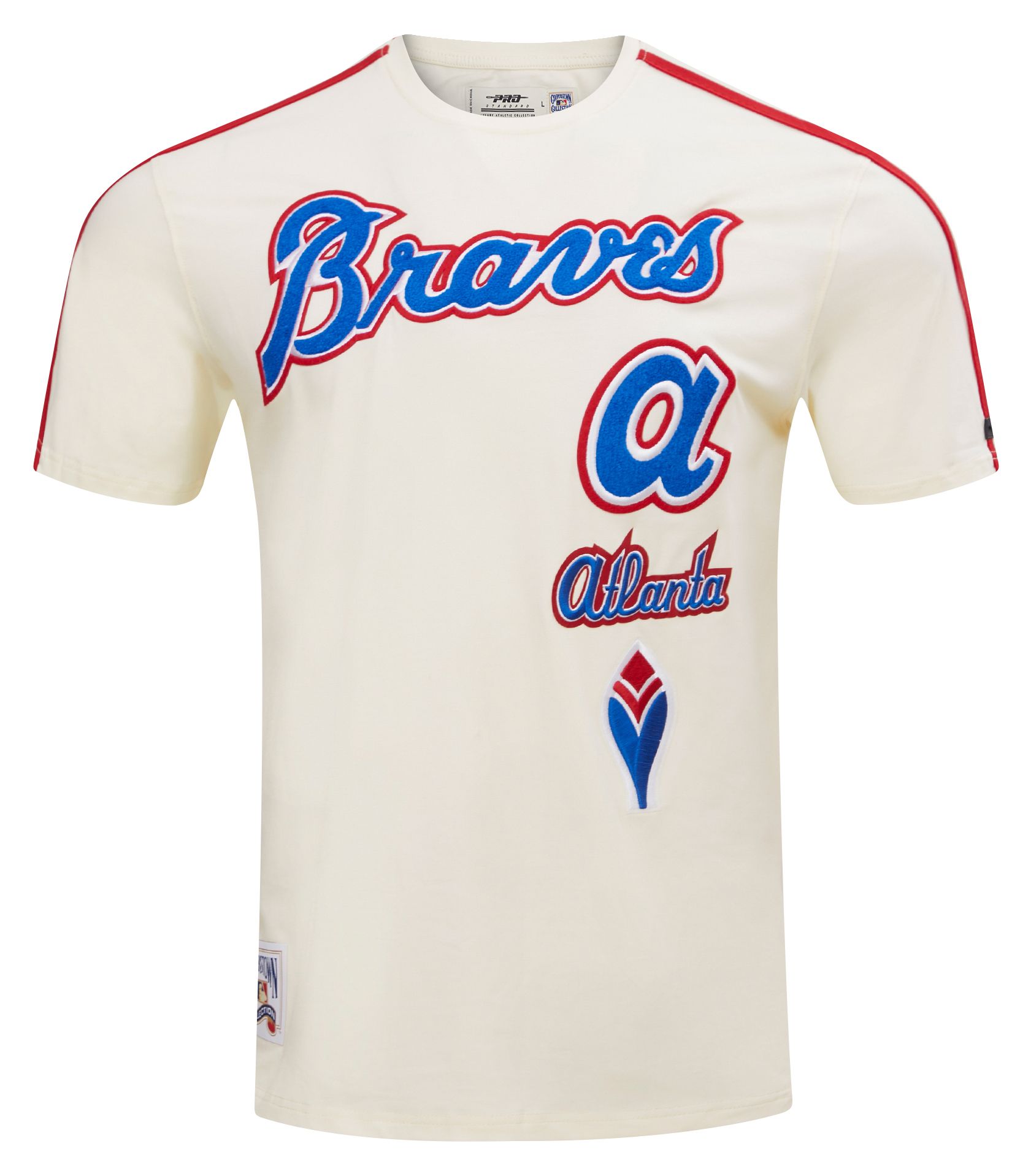 Pro Standard Men's Atlanta Braves Cream Retro Stripe T-Shirt product image