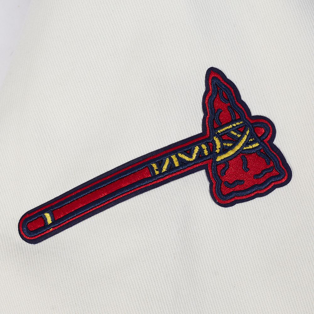 Pro Standard Men's Atlanta Braves Black Rebel Athletics Denim Varsity Jacket product image