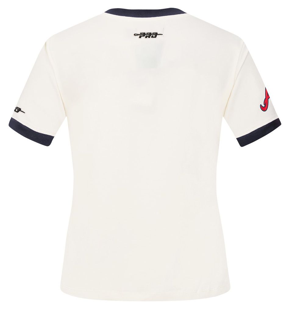Pro Standard Women's Atlanta Braves Cream Ringer Souvenir T-Shirt product image