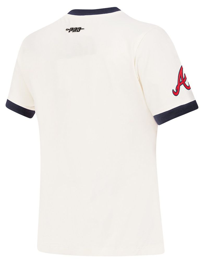Pro Standard Women's Atlanta Braves Cream Ringer Souvenir T-Shirt product image