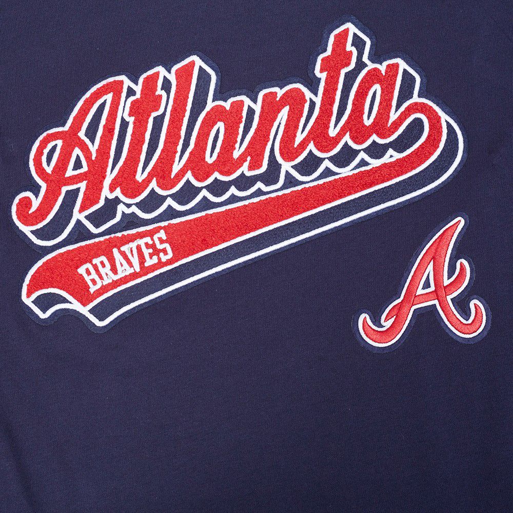Pro Standard Youth Atlanta Braves Midnight Navy Script Tail T-Shirt product image