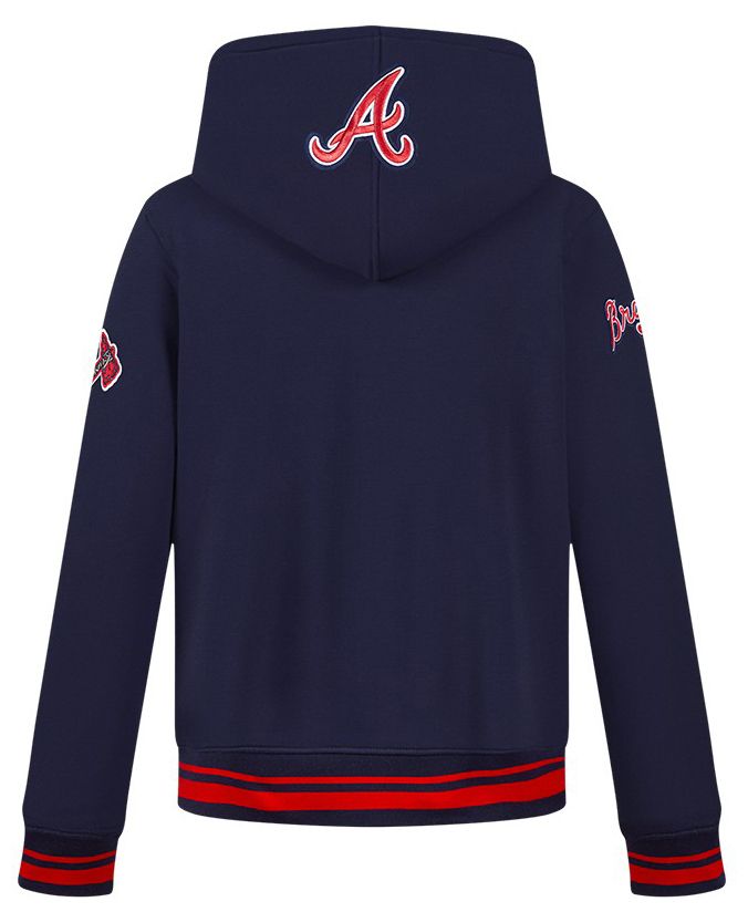 Pro Standard Youth Atlanta Braves Midnight Navy Script Tail Hoodie product image