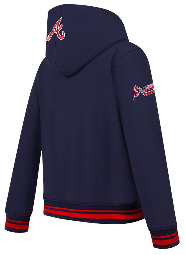 Pro Standard Youth Atlanta Braves Midnight Navy Script Tail Hoodie product image