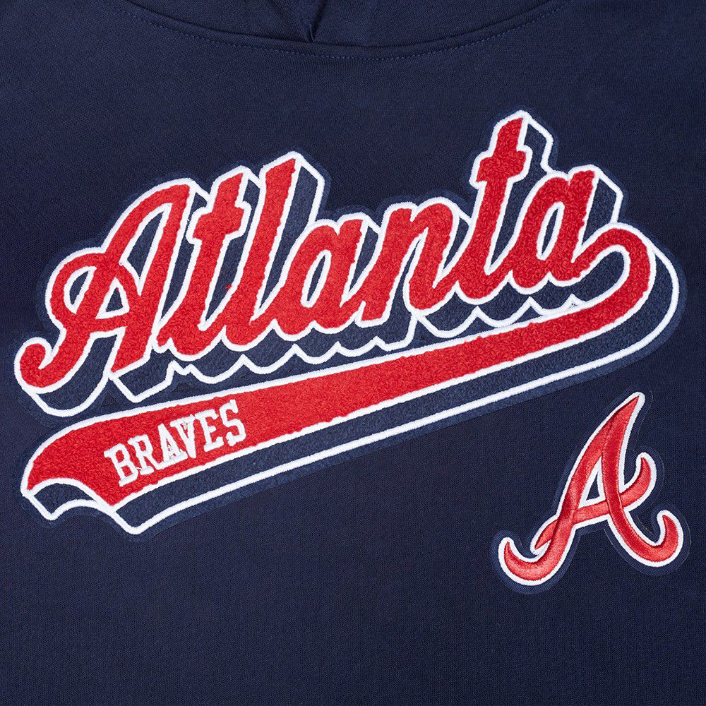 Pro Standard Youth Atlanta Braves Midnight Navy Script Tail Hoodie product image