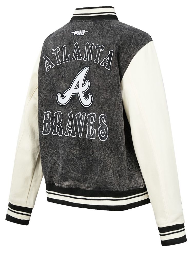 Pro Standard Women's Atlanta Braves Black Rebel Athletics Denim Jacket product image