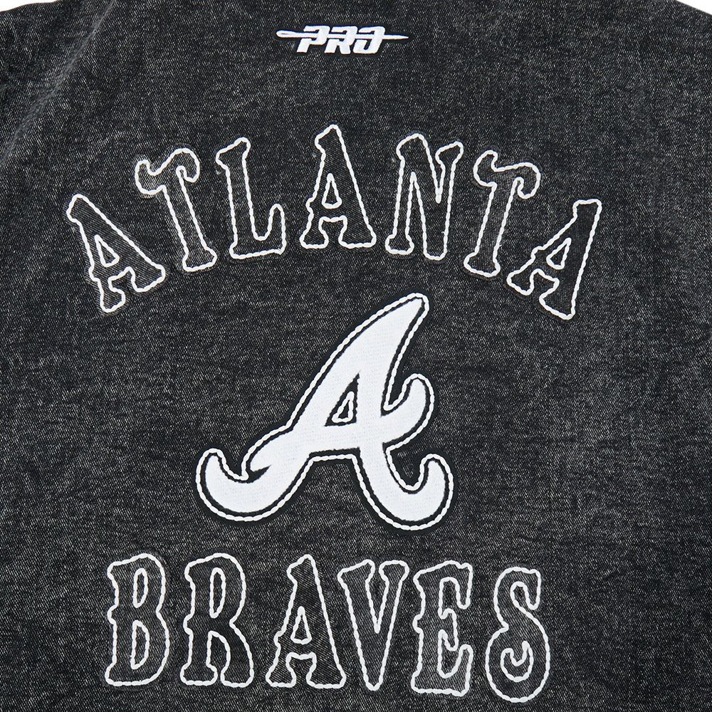 Pro Standard Women's Atlanta Braves Black Rebel Athletics Denim Jacket product image