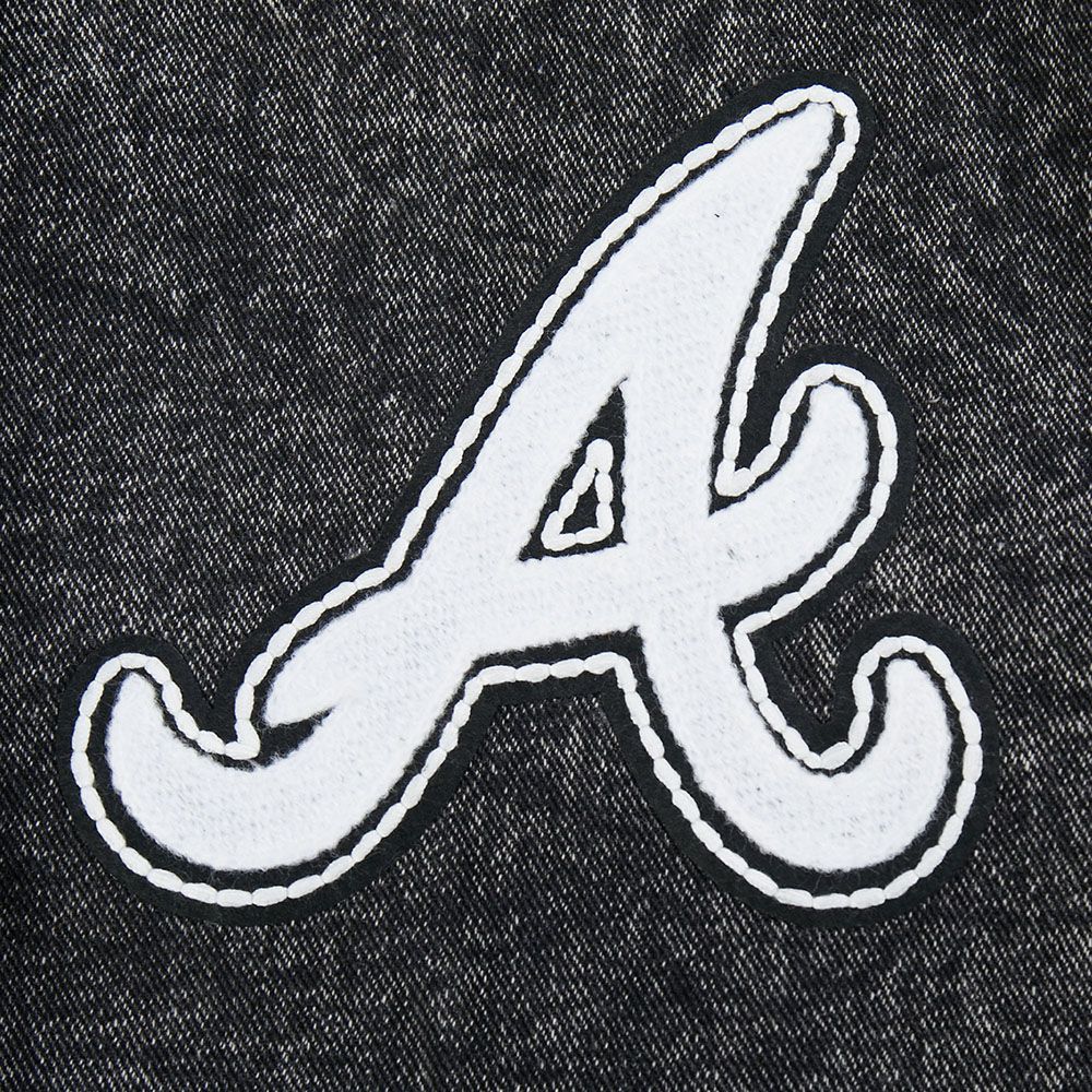 Pro Standard Women's Atlanta Braves Black Rebel Athletics Denim Jacket product image