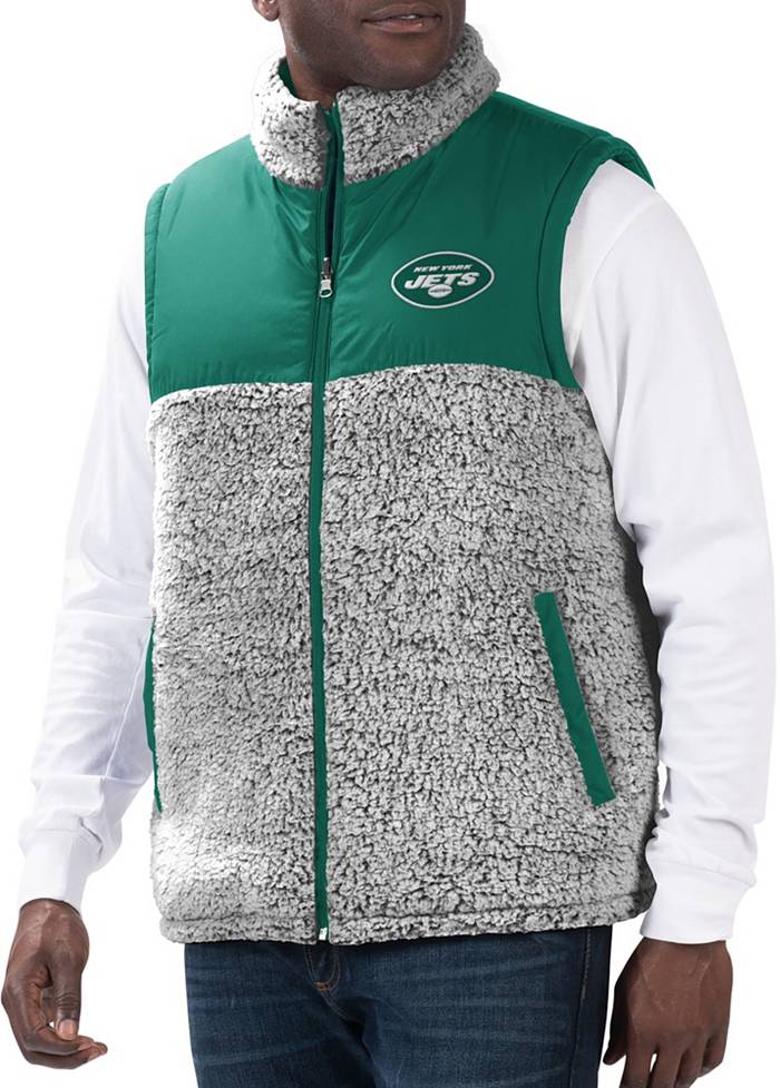 New York Jets NFL Team Apparel Reversible Jacket Hoodie Green Gray Size  Large